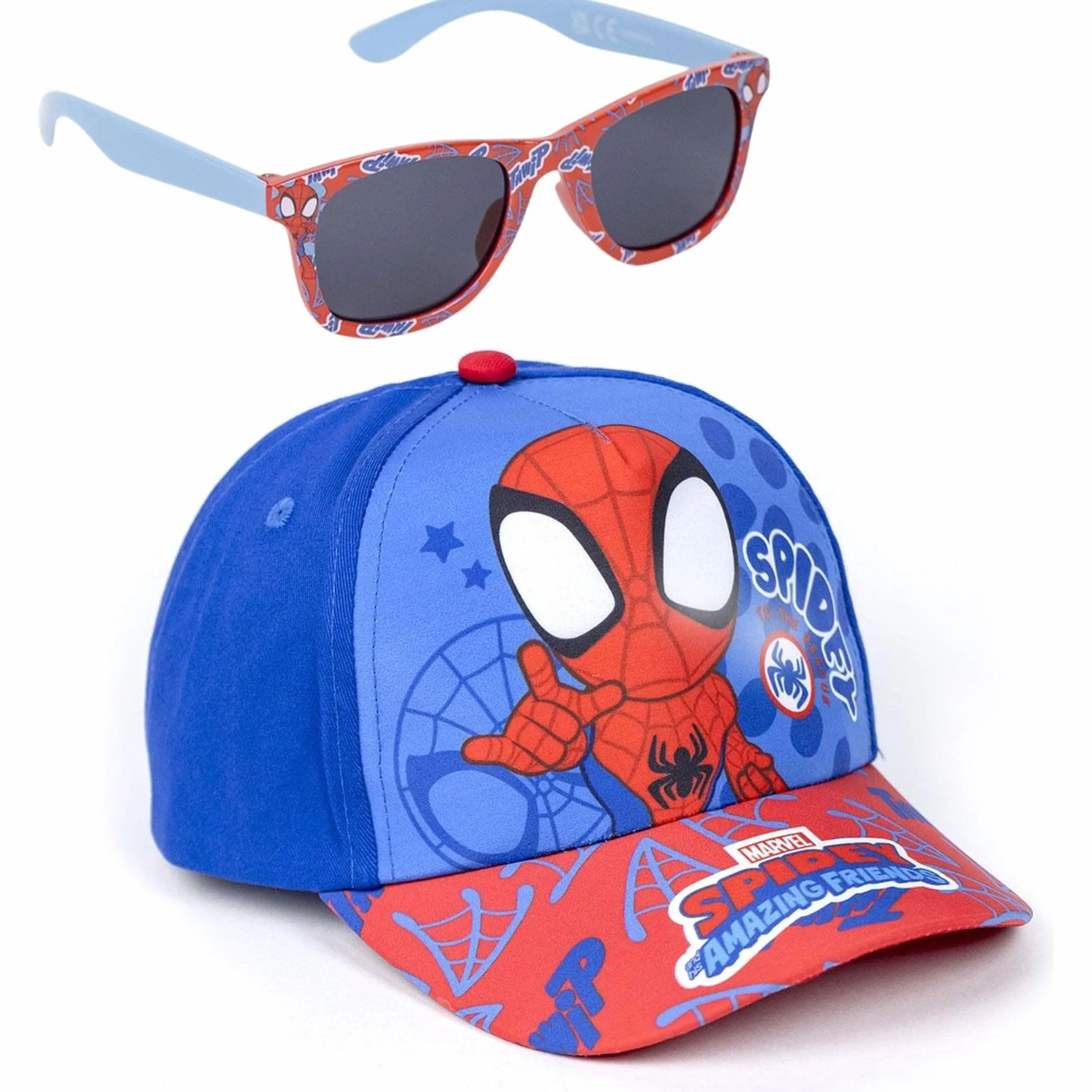 Marvel Set Infantil Gorra y Gafas de Sol Avengers Accesorios Verano Protección UV Ajustable
