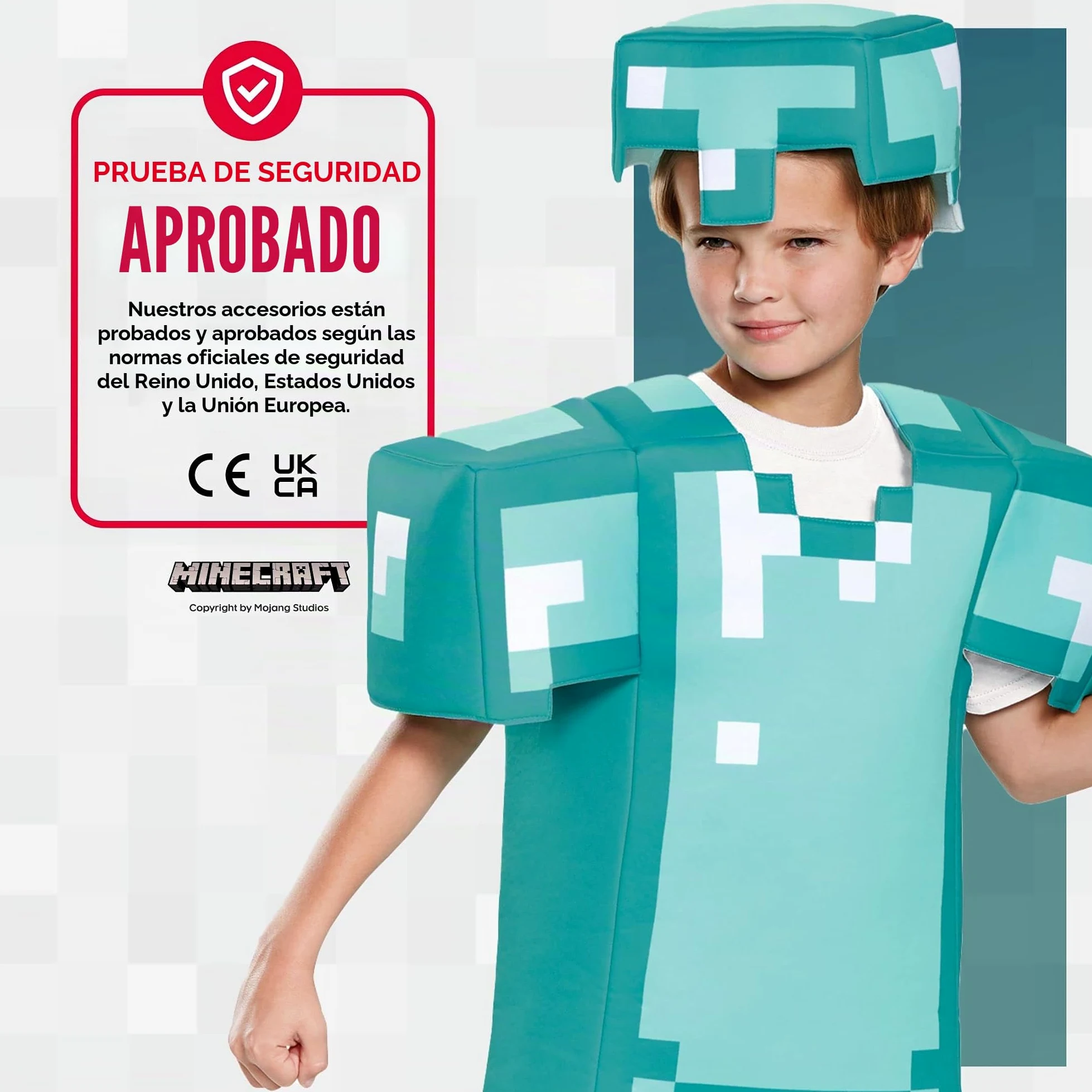 DISGUISE Disfraz oficial de Minecraft de lujo para niños, disfraz de Minecraft con armadura de diamante, disfraz de Halloween, cumpleaños, día mundial del libro para niños
