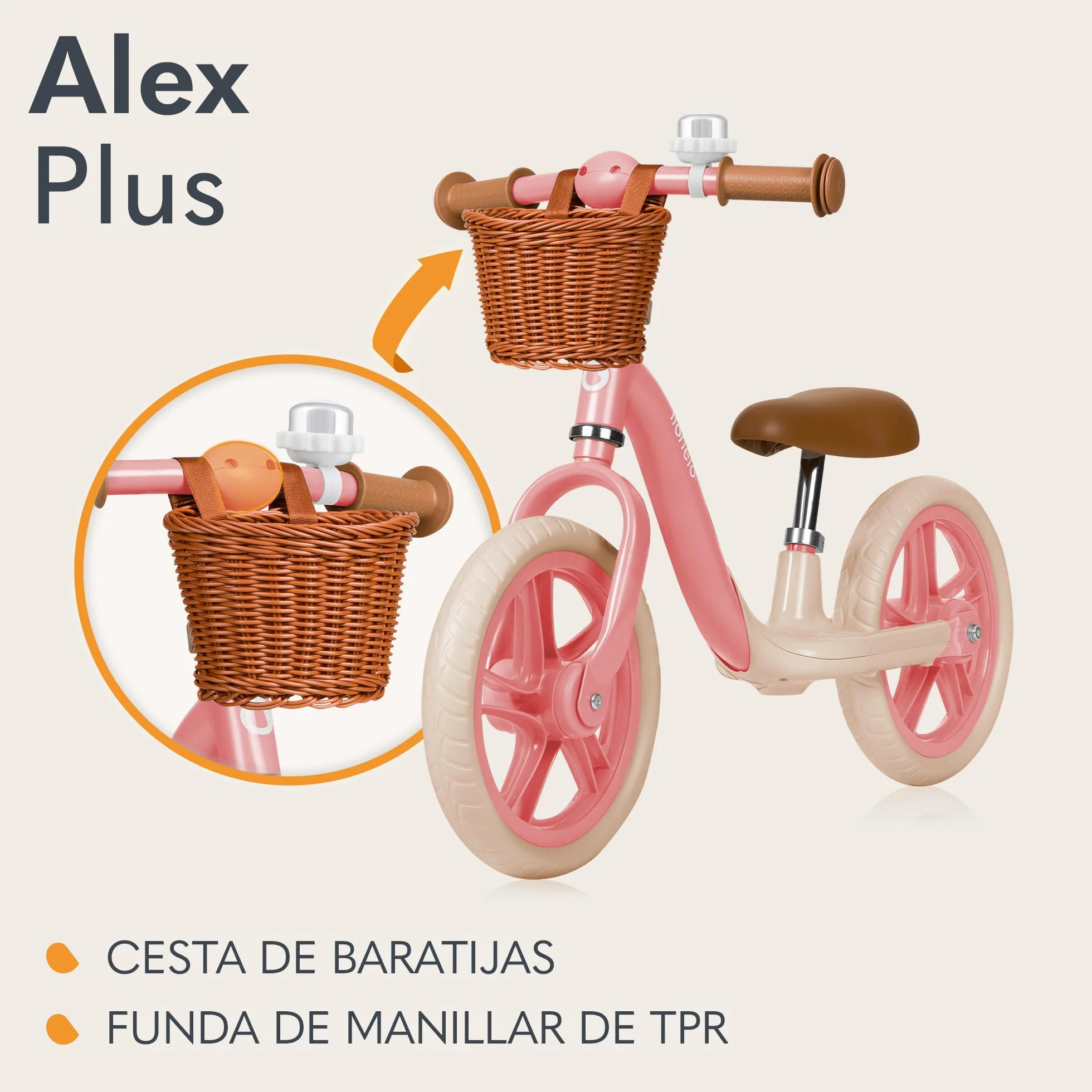 lionelo Alex Bicicleta sin Pedales de 3 años hasta 30 kg, Bicicleta de Equilibrio para Menores, Regulación del Asiento y del Volante, Ruedas Ligeras, Reposapiés Perfilado