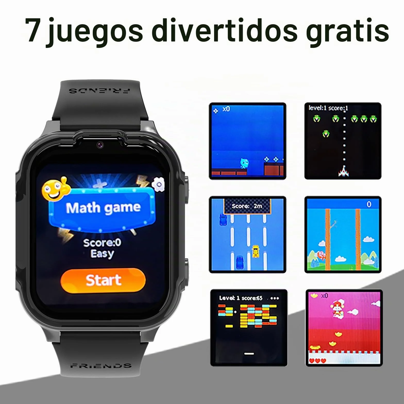 Reloj Inteligente Niño 4G GPS Videollamada Smartwatch Infantil Llamadas SOS WiFi Cámara Negro
