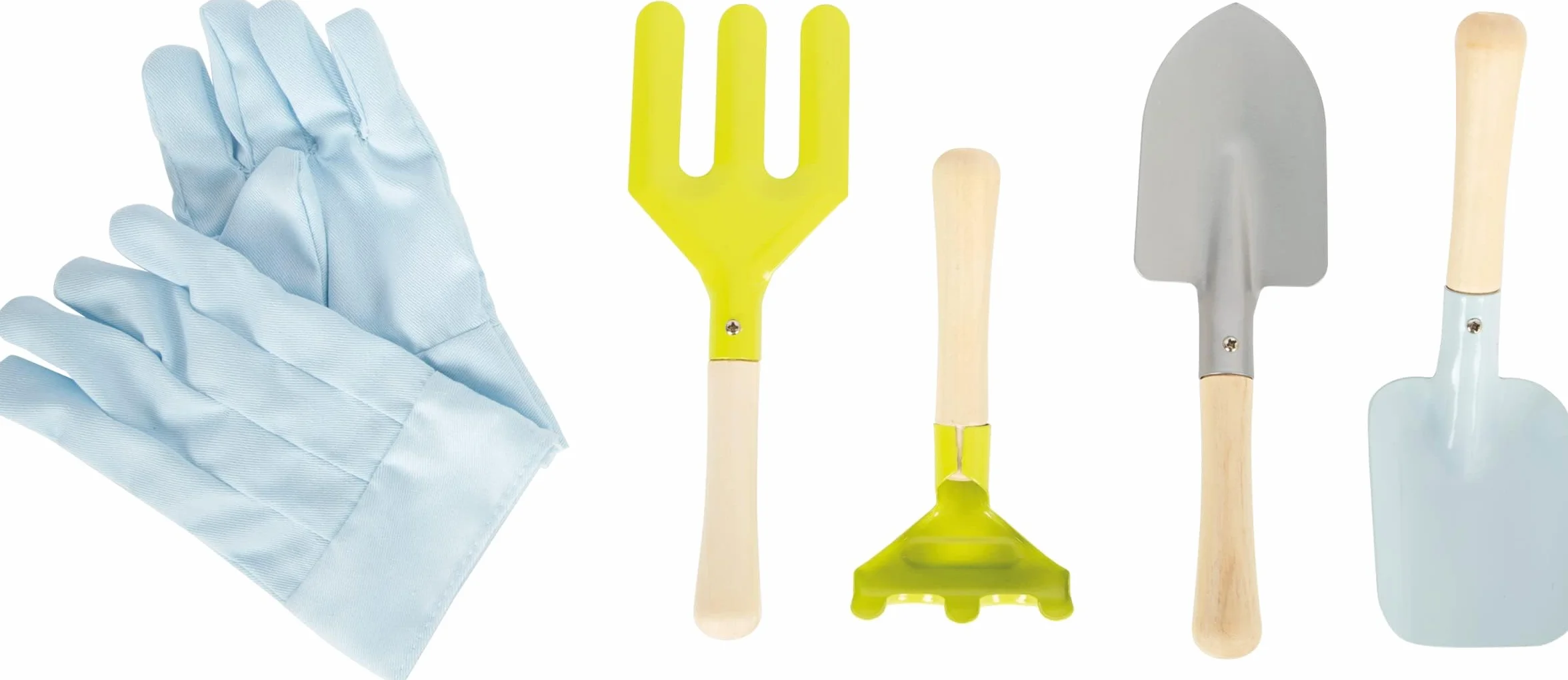 11881 Delantal con Herramientas de jardín, Small Foot, de Madera y Metal, Incl. Guantes para niños a Partir 3 años