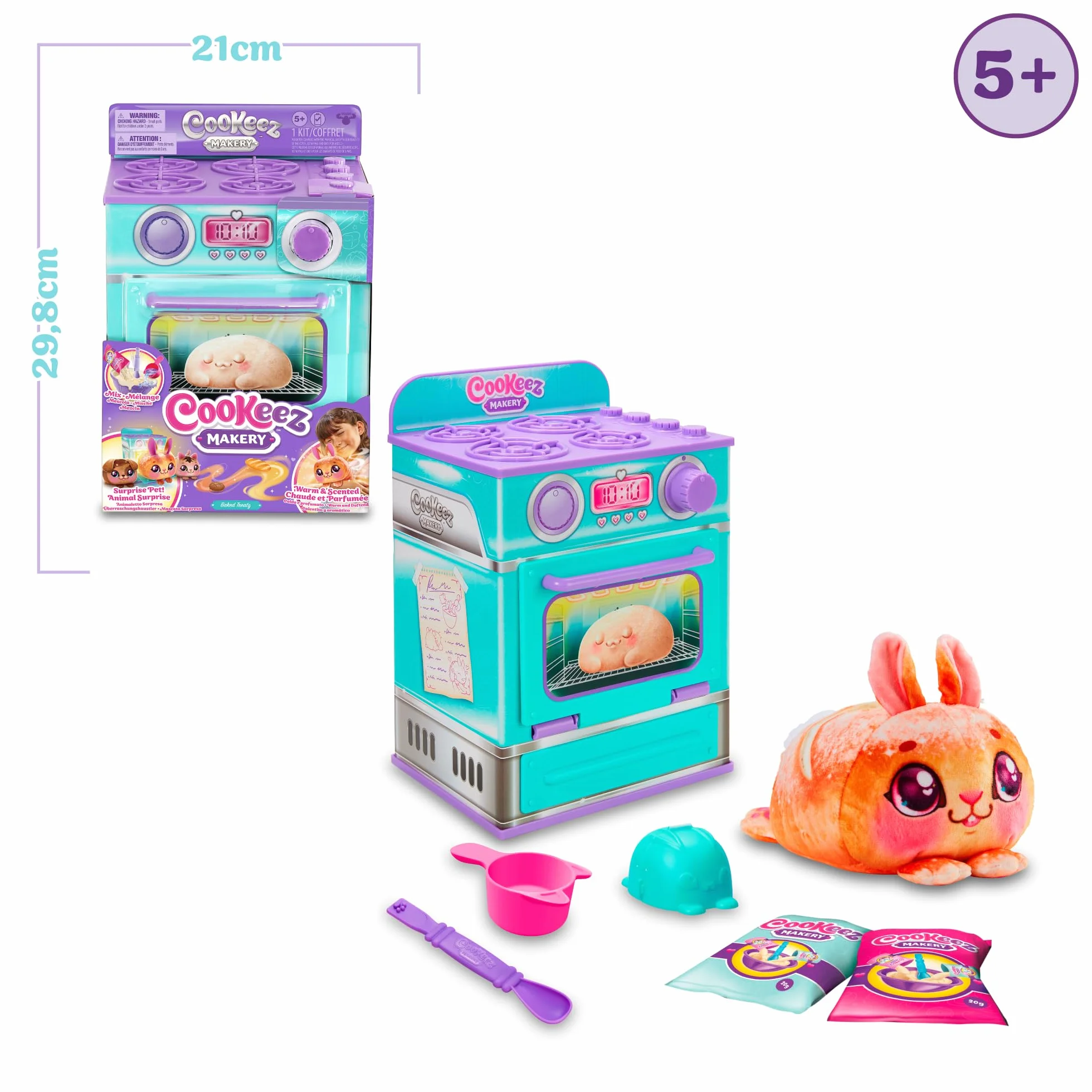 Cookeez Makery - Horno Mágico, juguete infantil interactivo, con ingredientes para crear tu mascota de peluche, tiene sonidos y olor dulce, niños y niñas +5 años, modelo aleatorio, Famosa (CKE00000)