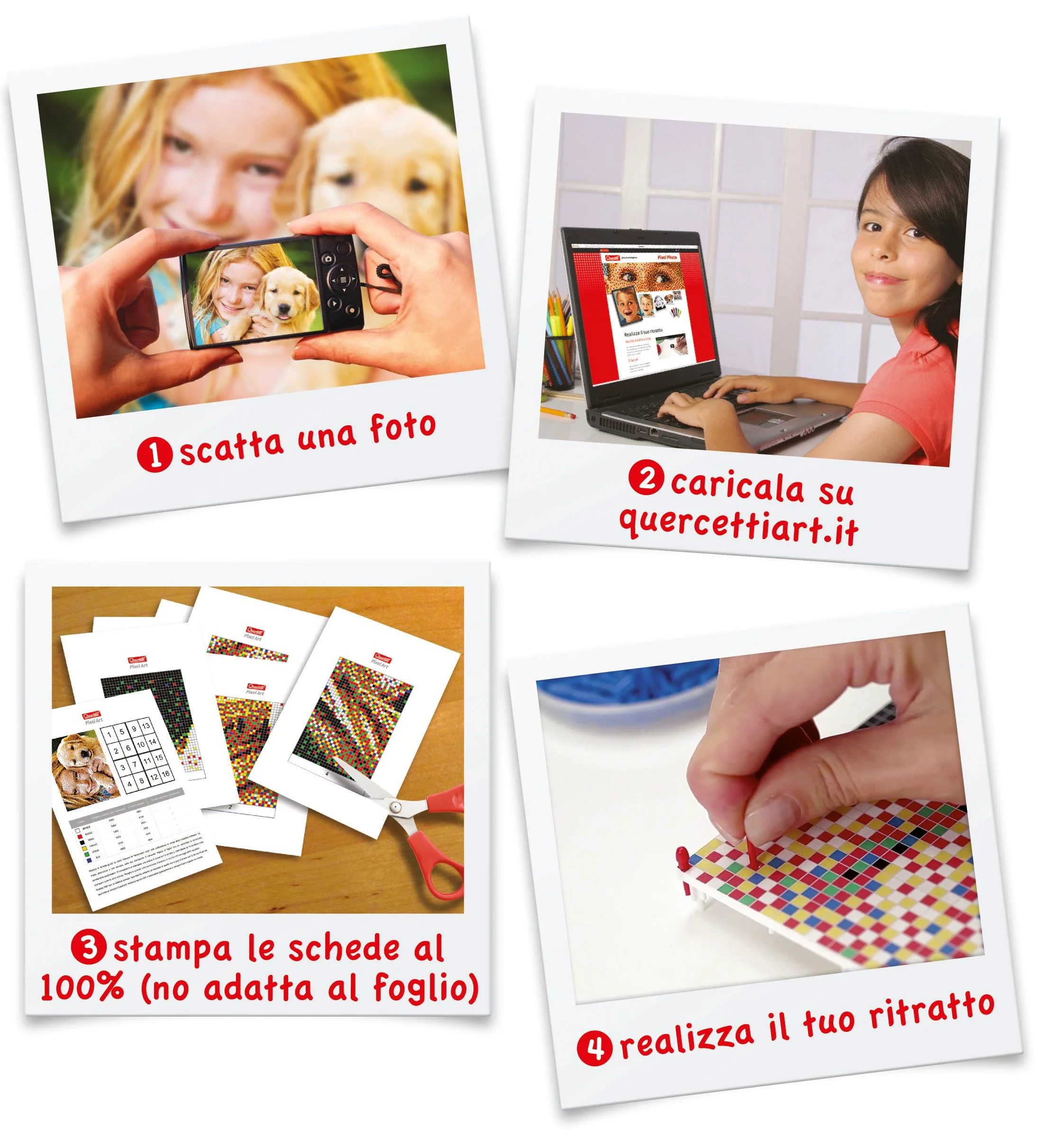Quercetti 0842 - Pixel Photo Game de Uñas, 16 Tabletas , color/modelo surtido