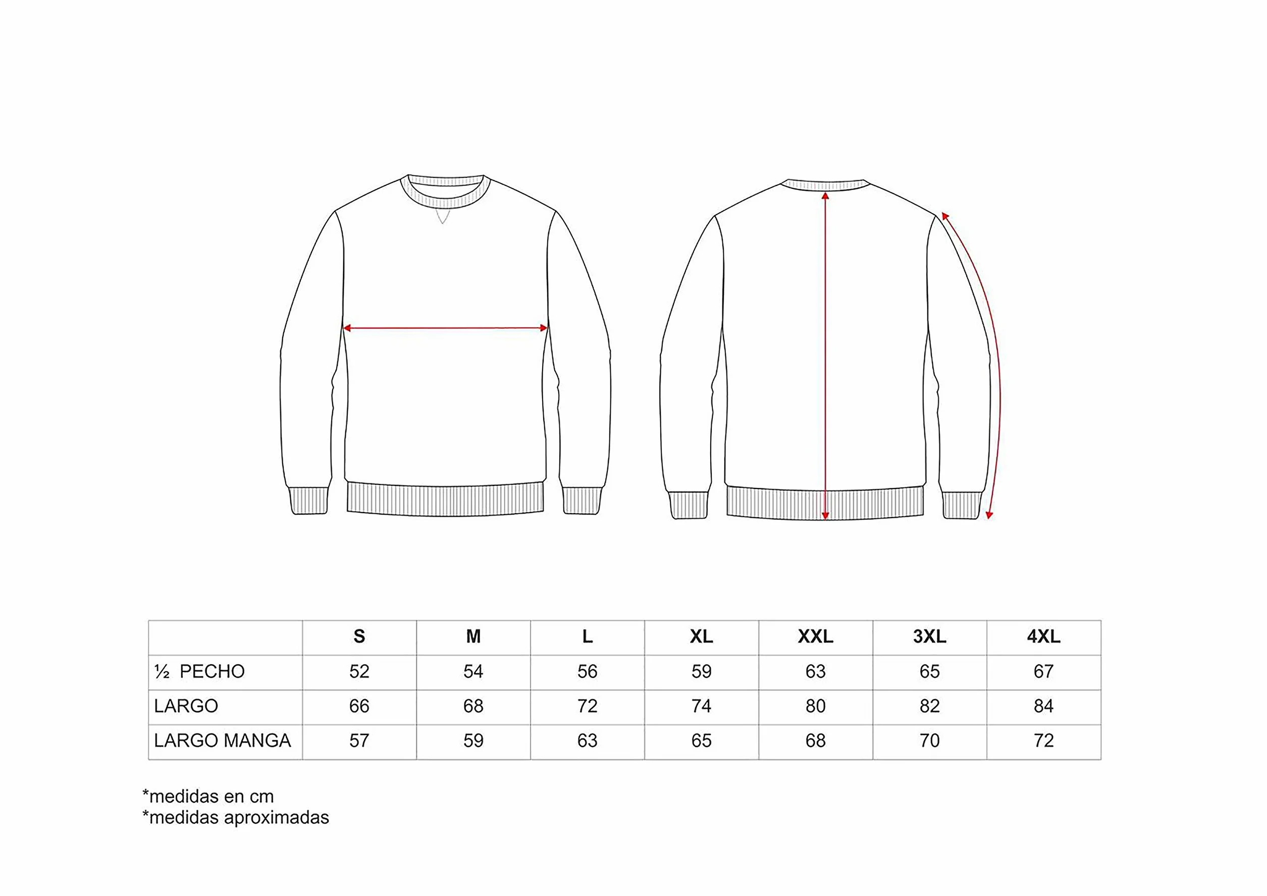 WORKTEAM Sudadera Cuello Redondo 280 g/m2 Puños y Cintura Elásticos Unisex