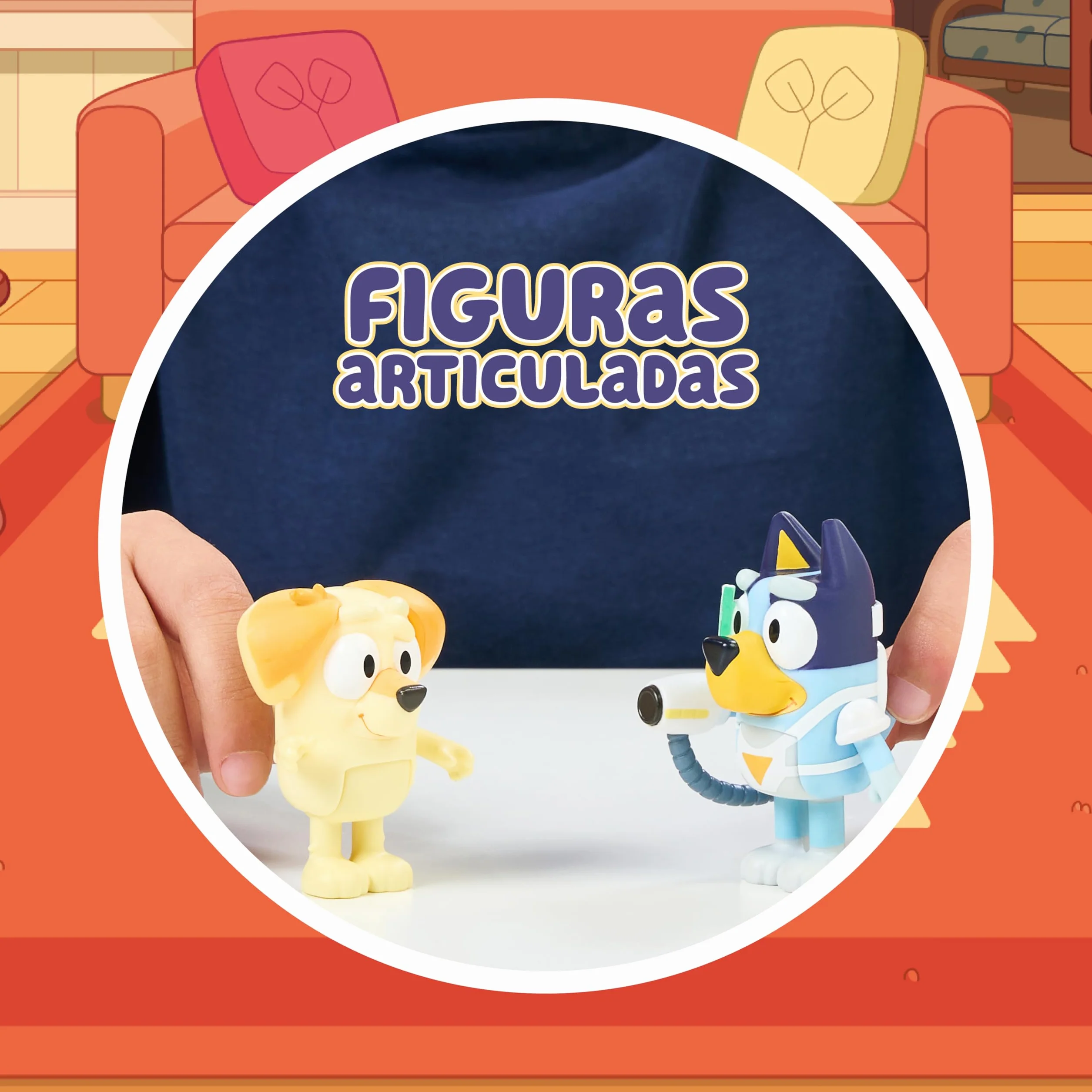 Bluey Pack 2 Figuras Surprise Blaster, Figuras Articuladas Amigos Preparados para IR de Aventuras, Muñecos de la Serie Infantil, Juguetes Exclusivos, Famosa (BLY91210)
