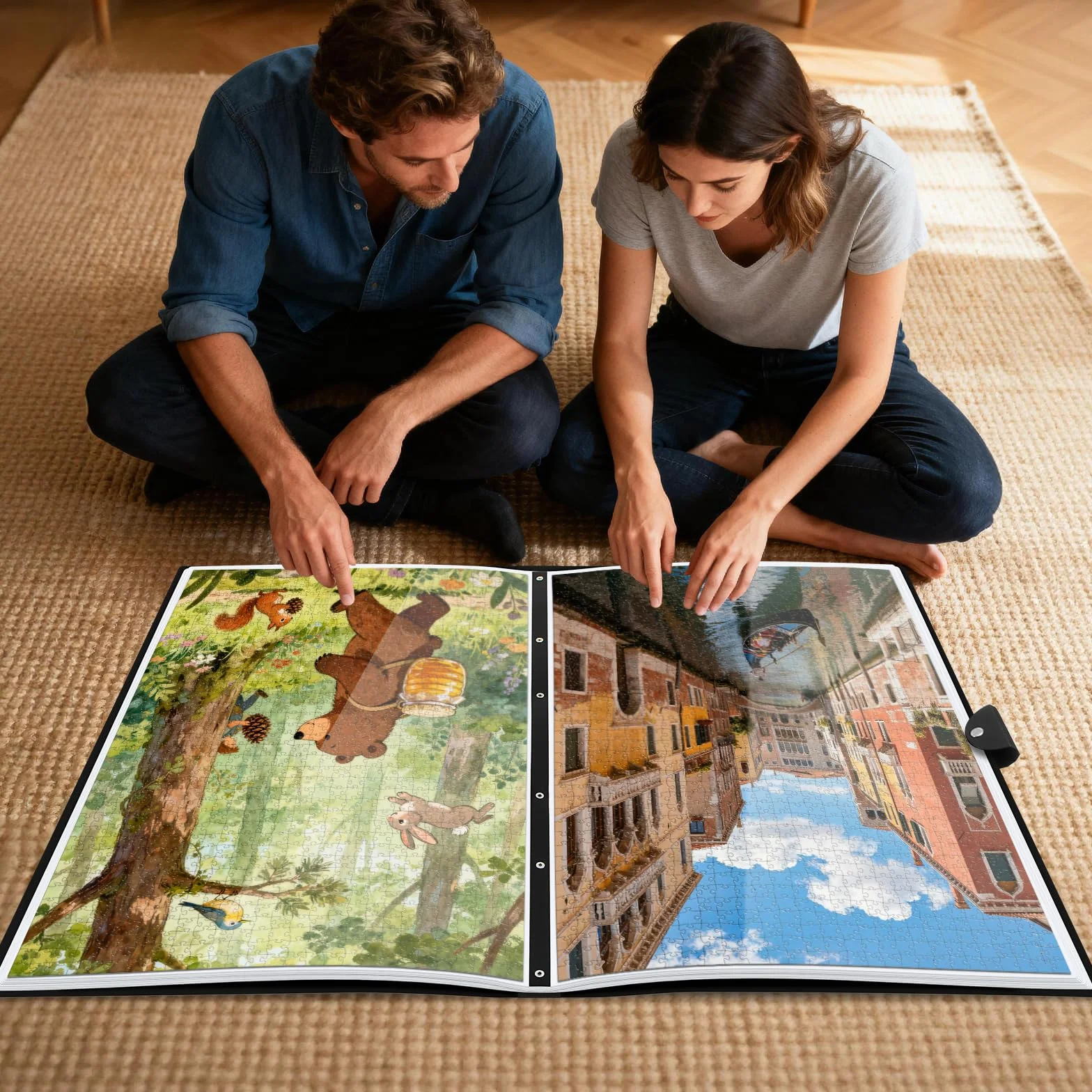 Carpeta de Almacenamiento de Rompecabezas para 1000 Piezas, Guarda Puzzles de Gran Capacidad Portátil con 26 Bolsillos, Accesorios para Puzzle de los Puzzles