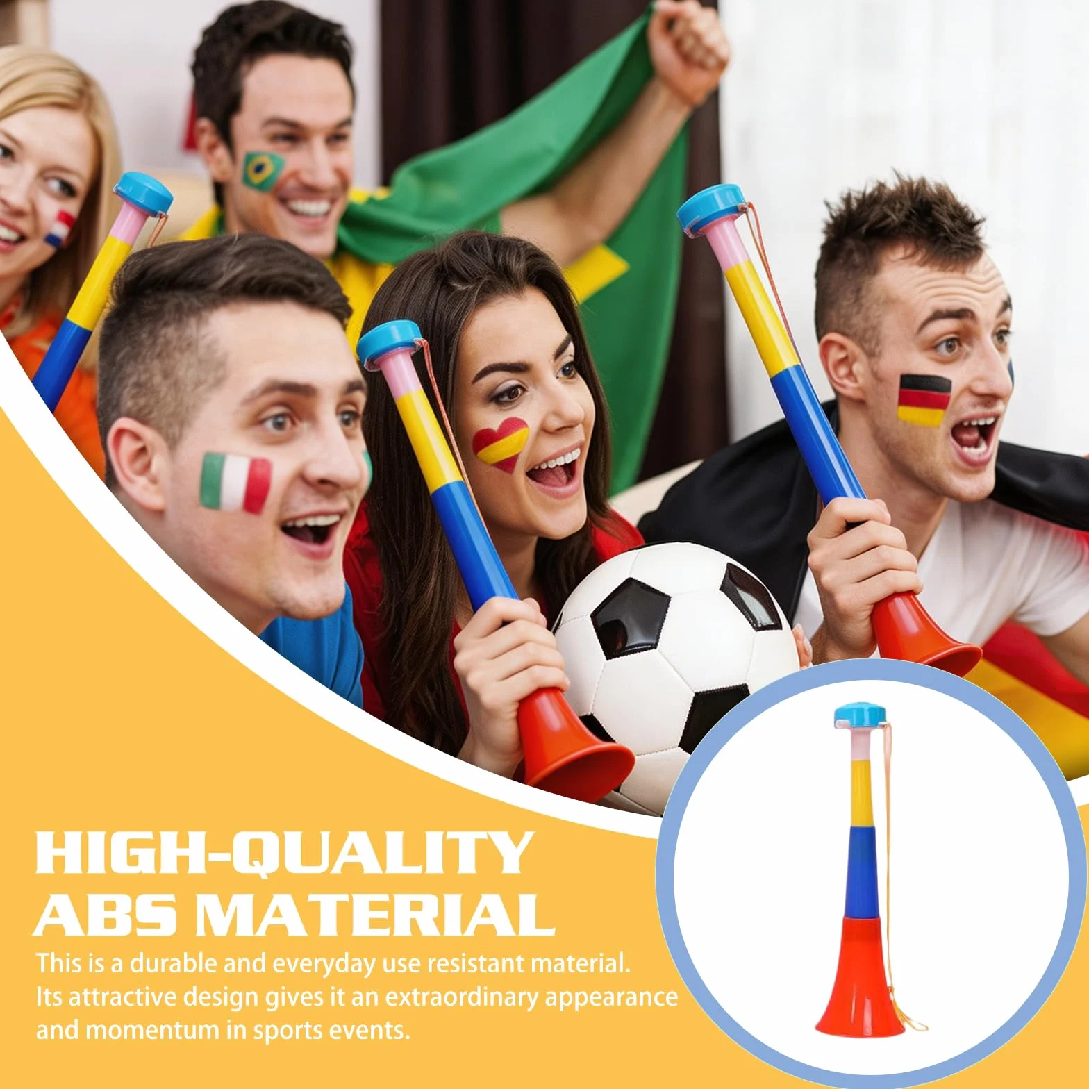 Vuvuzela Bocinas ABS Fuertes Fanfarrias Fútbol Estadio Festivales Deportivos Torneos Baloncesto