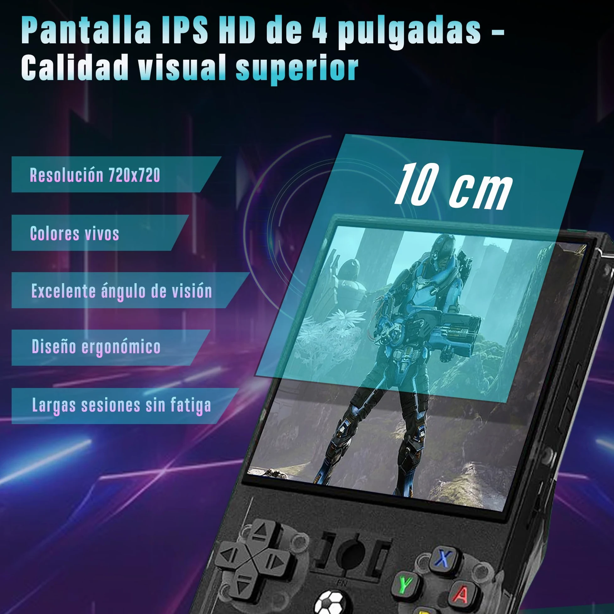 Brown Rubber Bear Consola Retro Portátil R36MAX 2026 con más de 15.000 juegos y Funda Protectora, Pantalla IPS HD de 4 pulgadas, 64 GB de Memoria, Batería de 4000 mAh hasta 6 h, Linux optimizado.