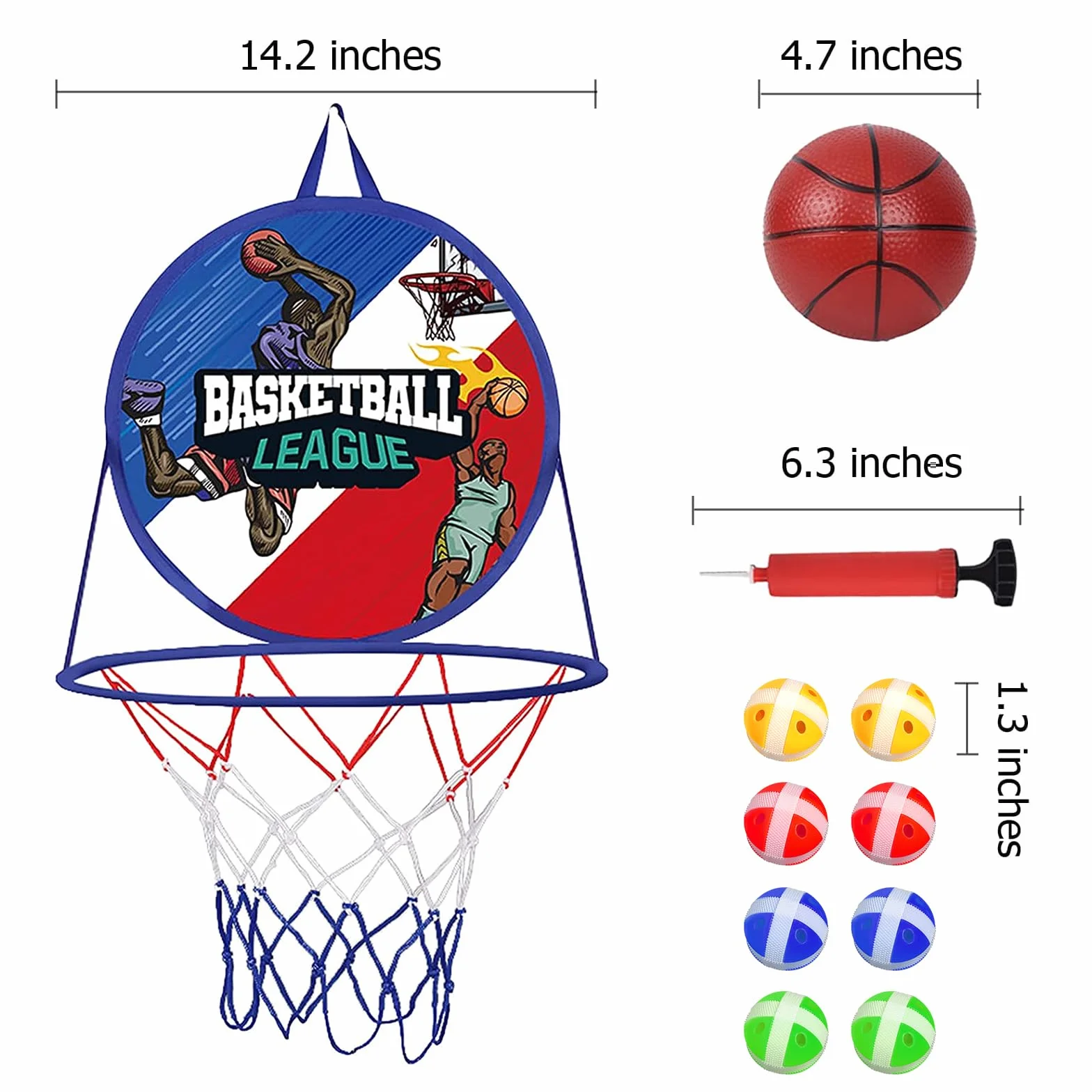 Canasta Baloncesto Infantil con Diana Dardos, 2 en 1 Diana Dardos y Mini Juguete de Canasta Baloncesto,Juguetes de Deporte Plegable para Interiores y Exteriores para Regalo de Niños y Niñas
