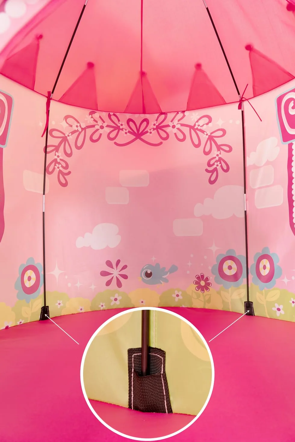 Plegable para niños, Carpa de Juegos para niños, Tienda de bebé para Interior y Exterior, casa de Juegos de yurtas para Guardar Juguetes, con Bolsa de Transporte (Jardín Rosa)
