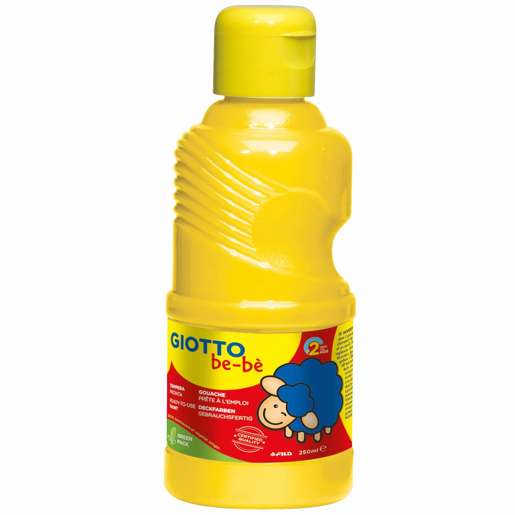 GIOTTO be-bè, Témpera Schoolpack, Botella Bio PET, Dermatológicamente Testado, 250 ml