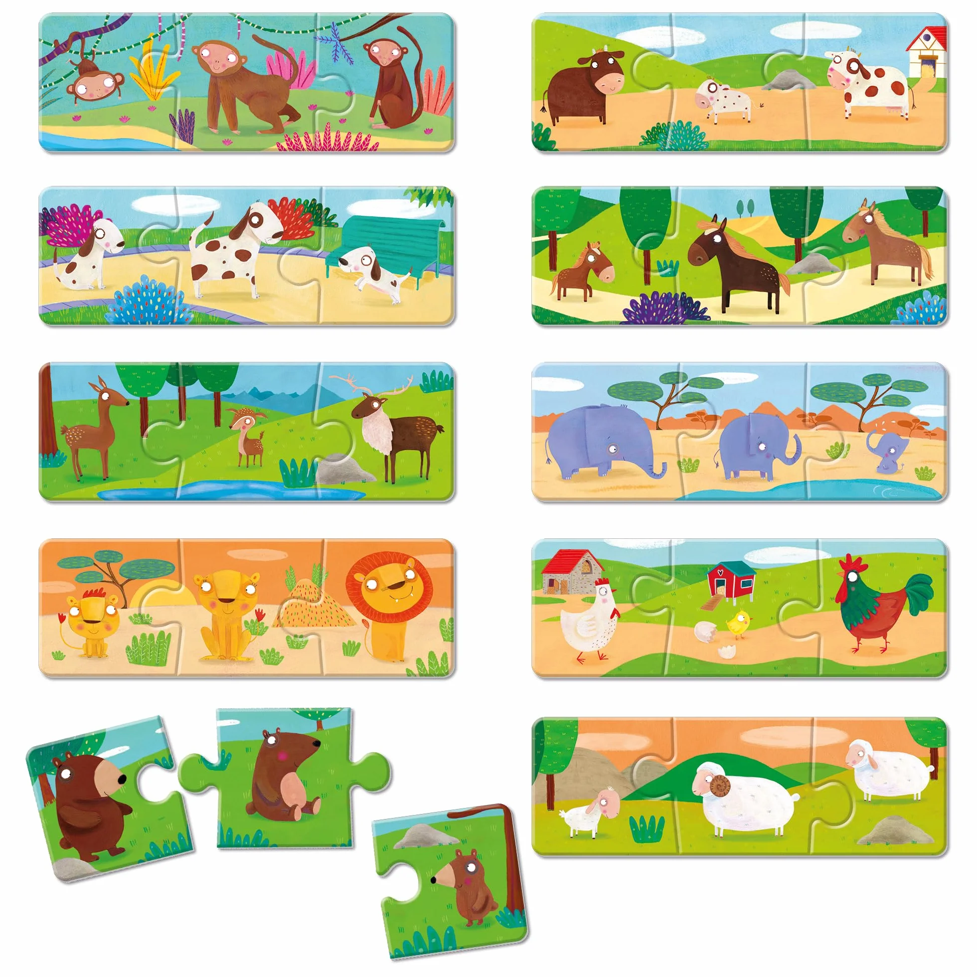 Ludattica | JUEGOS MONTESSORI | Trio Montessori: ¡Descubre las familias de animales con el método Montessori! | Juego educativo 3-5 años | Primeros rompecabezas | Made in Italy