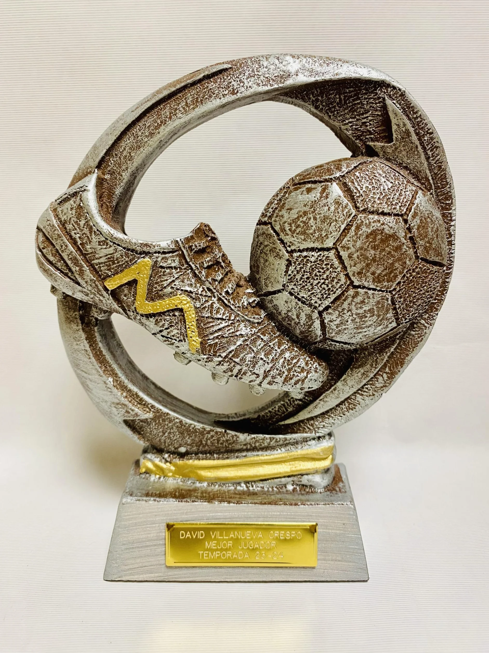 Trofeo Fútbol Personalizado Pichichi Máximo Goleador Bota Balón 16cm