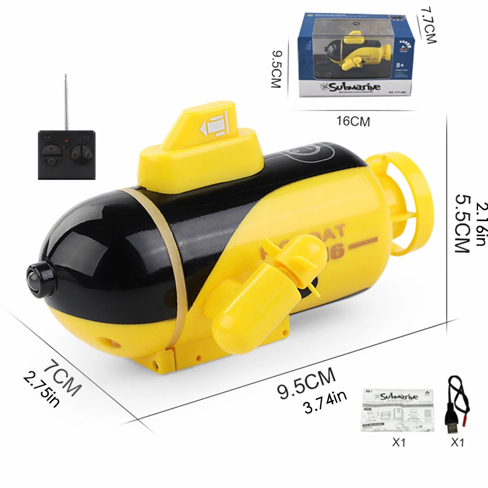 Submarino RC para niños,s RC para niños | de Carreras - de Piscina submarina Resistente al Agua de Alta Velocidad Recargable para cumpleaños, Relleno de Medias, Piscinas, estanques de Lagos