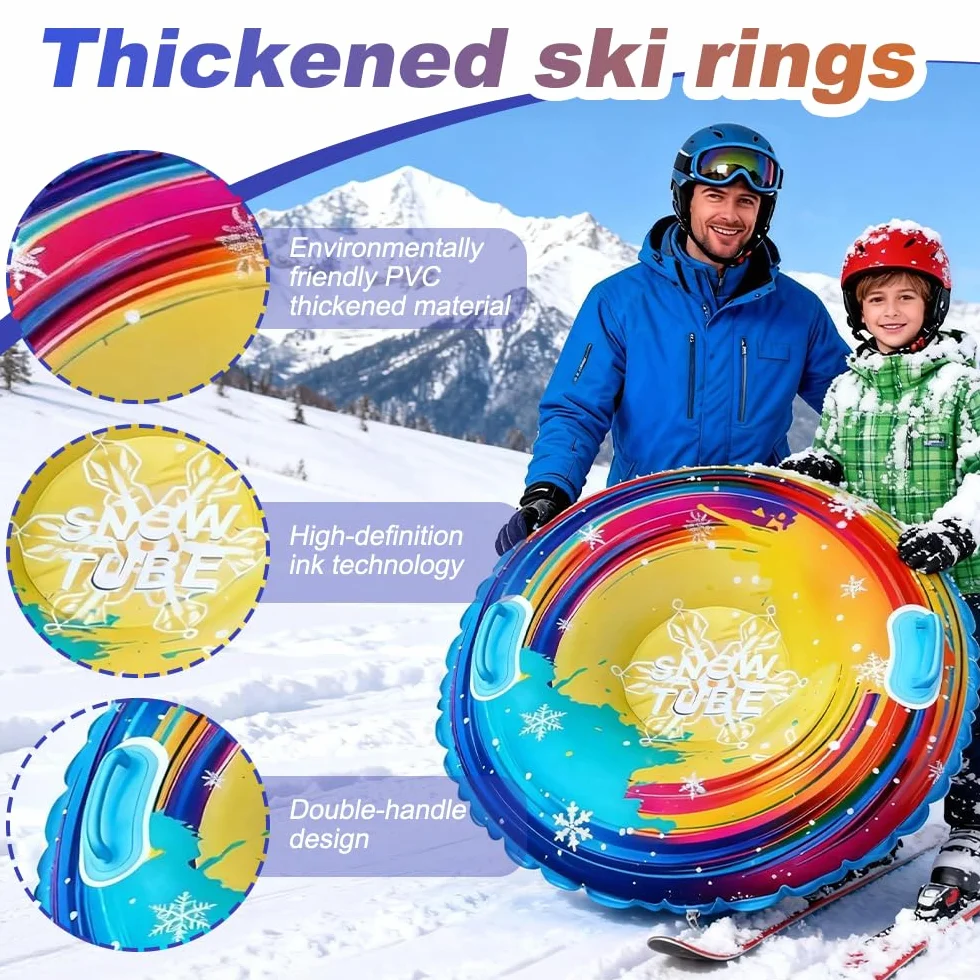 Tabla de Trineo de Nieve para Niños, Juego de Bob Plástico, Snowboard Unisex para Niño y Adulto