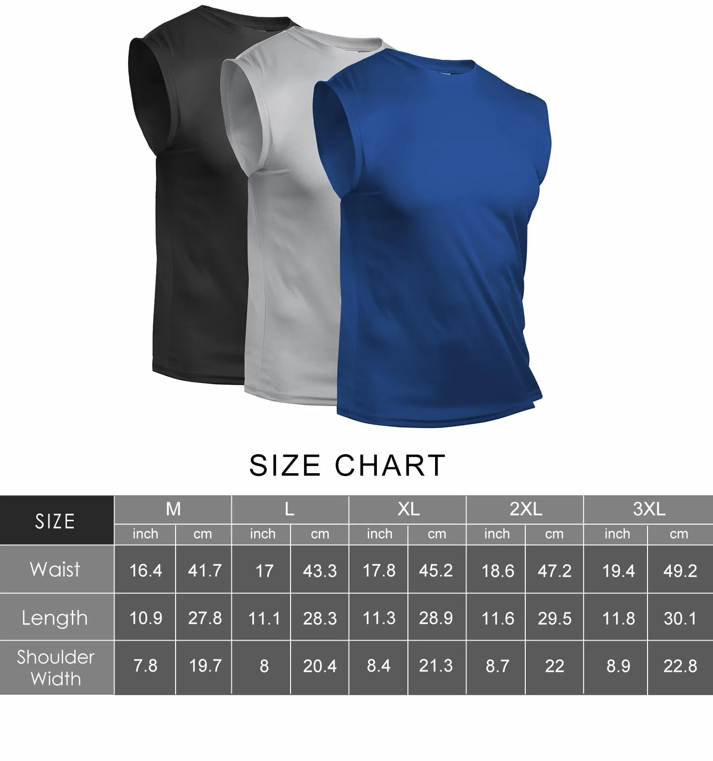 Suwangi Camiseta Deportiva Sin Mangas Hombre Chalecos de Entrenamiento Secado Rápido
