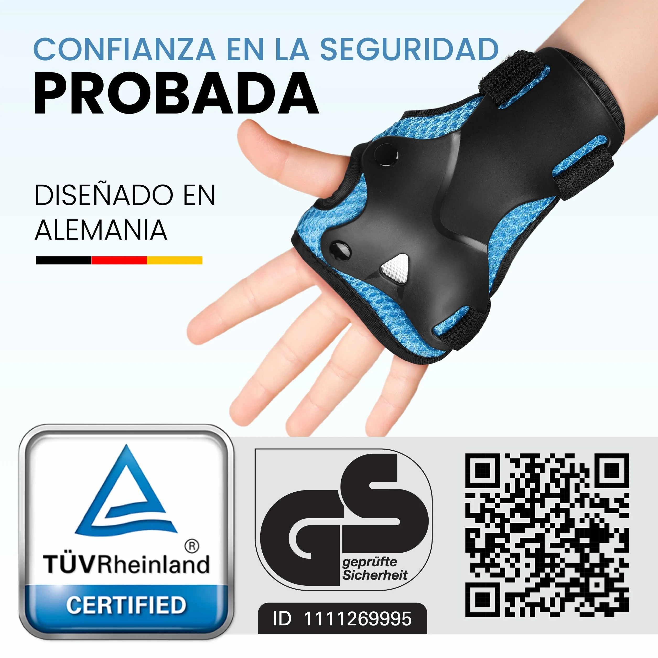 99FLIPS Protecciones Patines Niña Niño Set 6 Piezas Coderas Muñequeras Rodilleras Protectores Skate