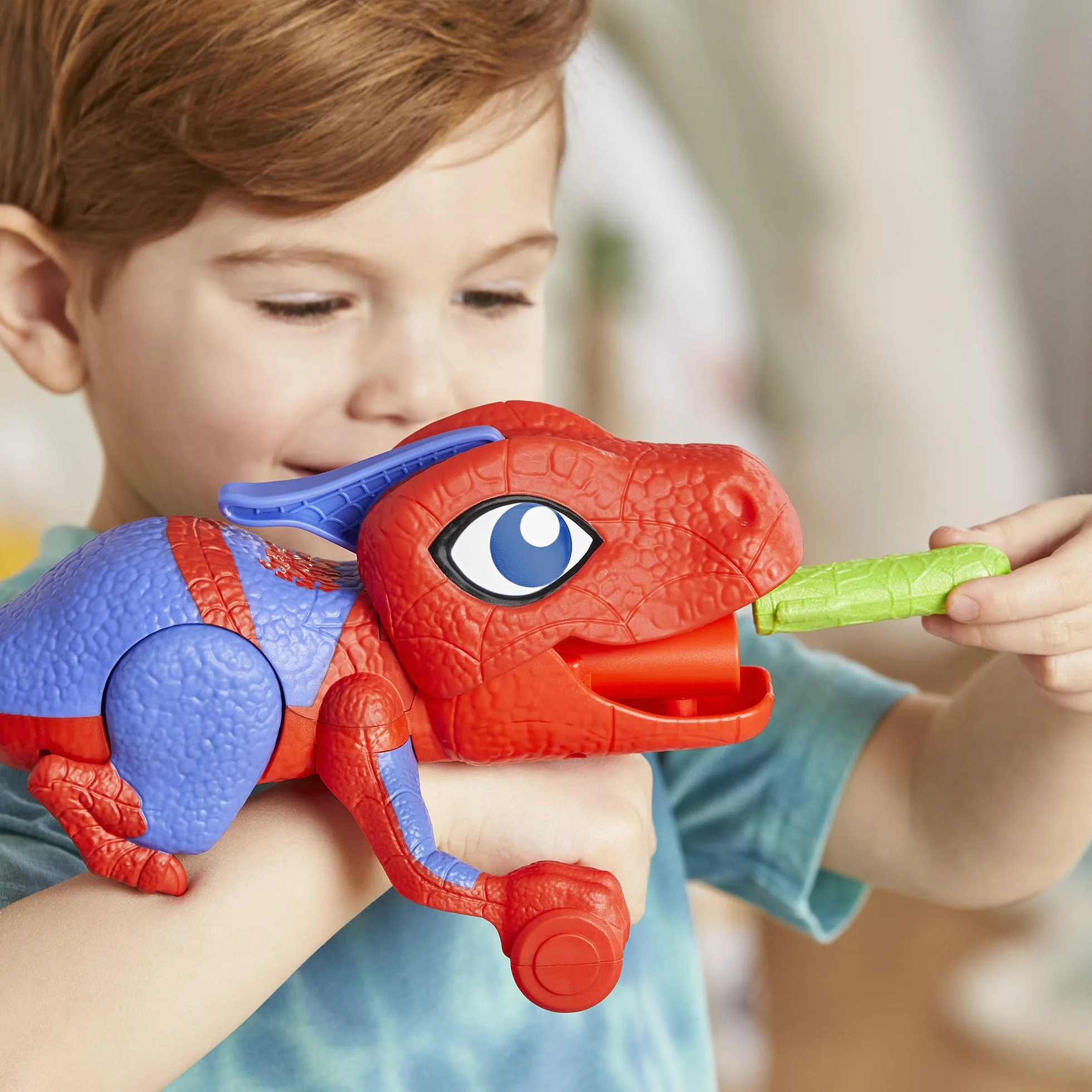 Spidey and his Amazing Friends Marvel Dino-Webs Nerf Spidey-Rex Web Launcher, Juguete de Juego de rol, Juguetes de superhéroe Preescolar para niños a Partir de 3 años