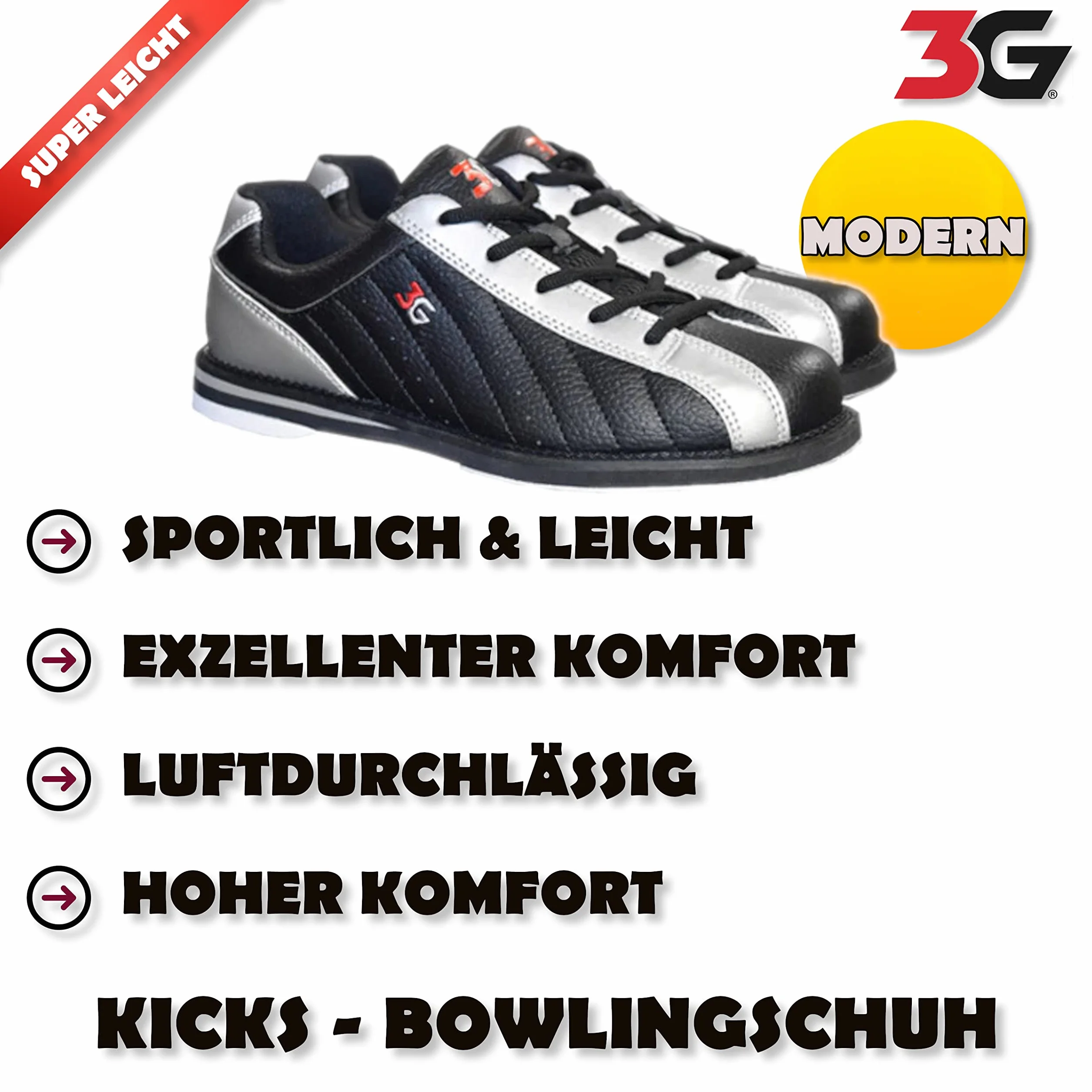 Zapatillas de bolos 3G Kicks para mujeres, hombres y niños