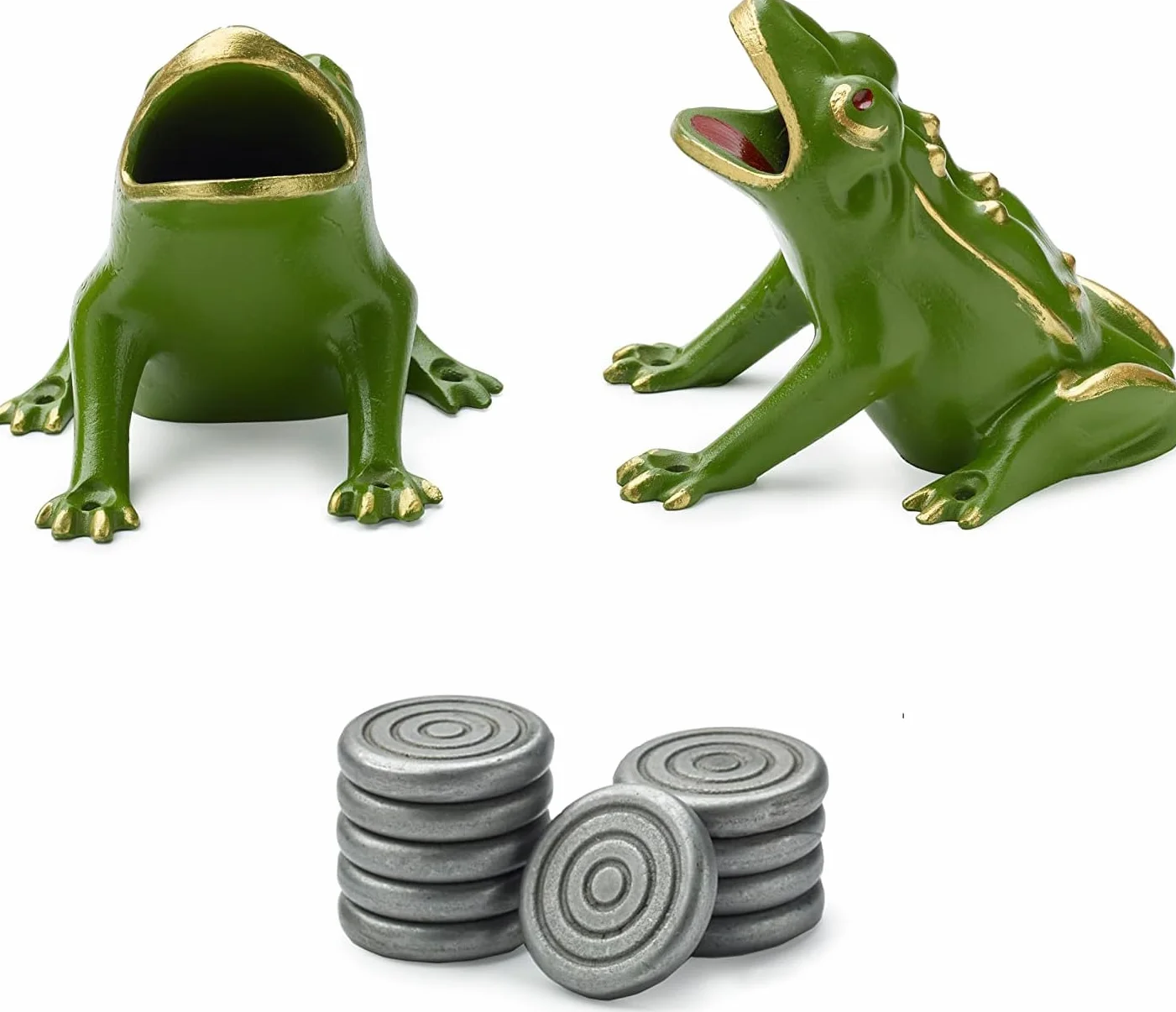 Juego De La Rana Básico Tipo Vasco De Acero Inoxidable 1 Rana Acero Inoxidable Molde De Una Pieza 10 Fichas o Tejos