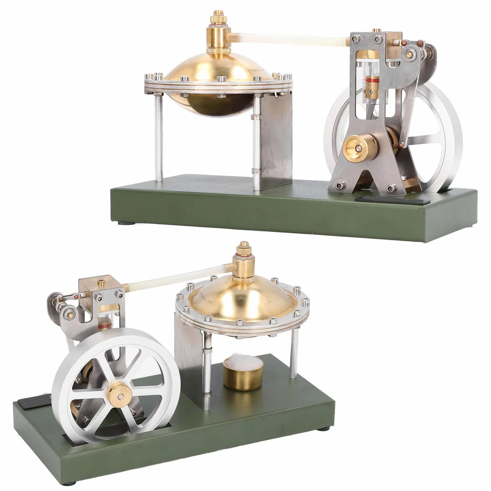 Modelo de Motor de Vapor con Diseño de Volante De Inercia, Mini Generador Doble para Educación y Decoración
