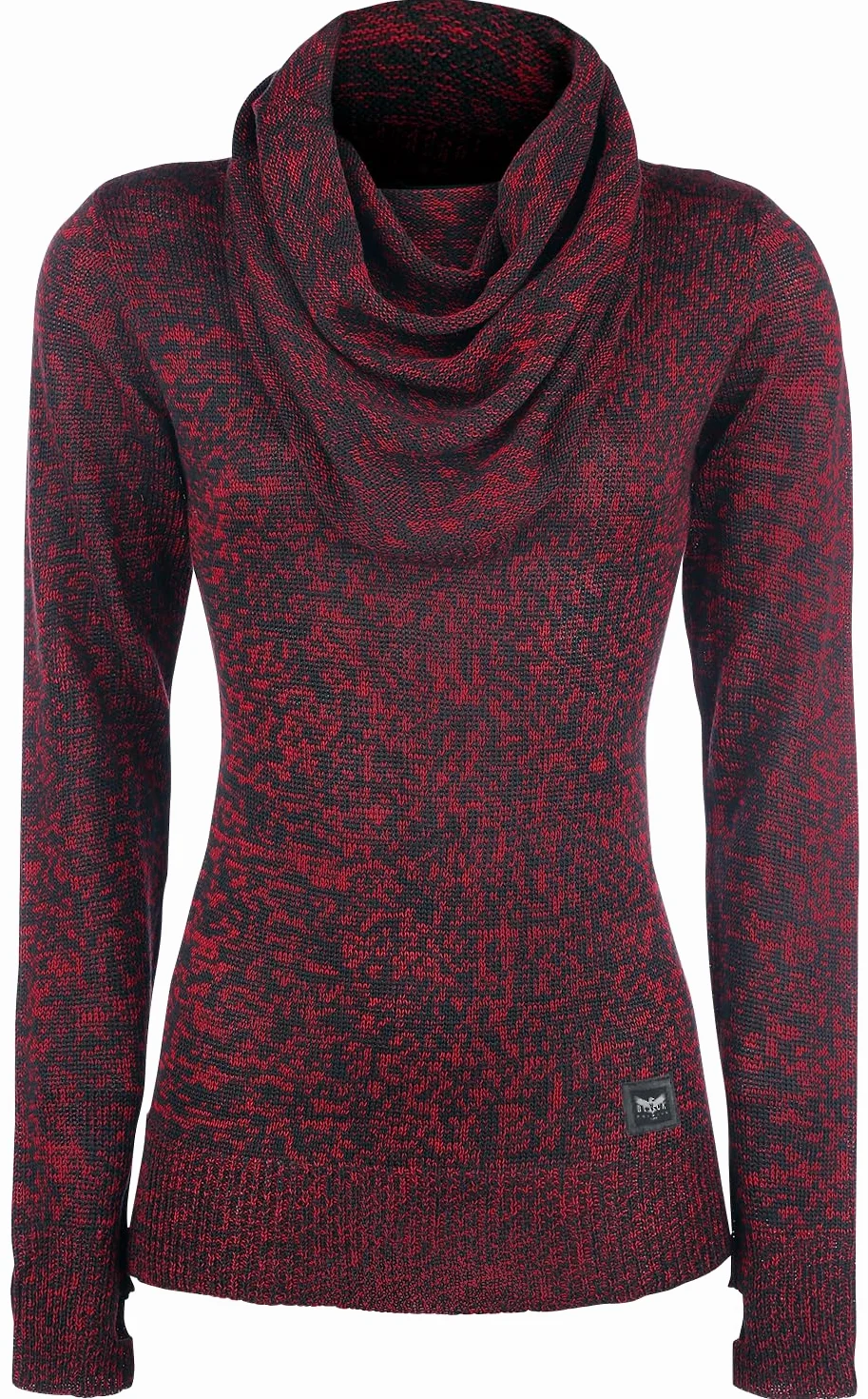 Black Premium by EMP Mujer Jersey Rojo Cuello Alto