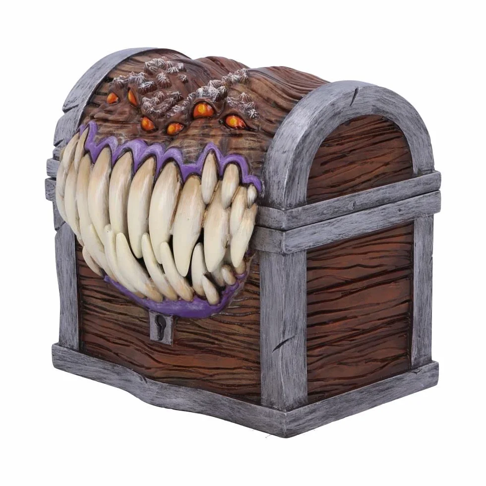 Nemesis Now Dungeons & Dragons - Caja de Almacenamiento de Dados de imitación, 11,3 cm, Resina, marrón, Producto Oficial de D&D, Caja de Dados de Personajes Mimic, fundida en la Mejor Resina, Pintada