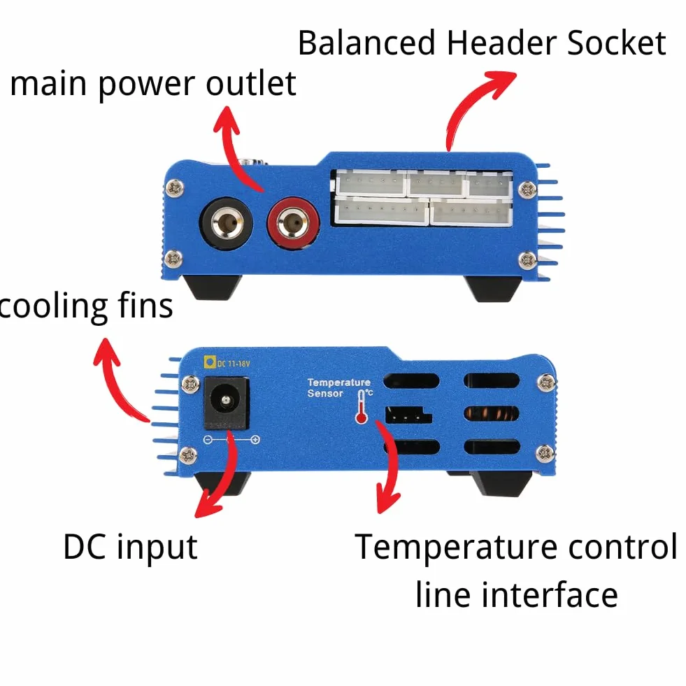 Jadeshay Cargador de Equilibrio,80W Cargador Lipo Descargador de Equilibrio para LLiPo NiMH RC Batería,con Pantalla LCD (EU Plug)