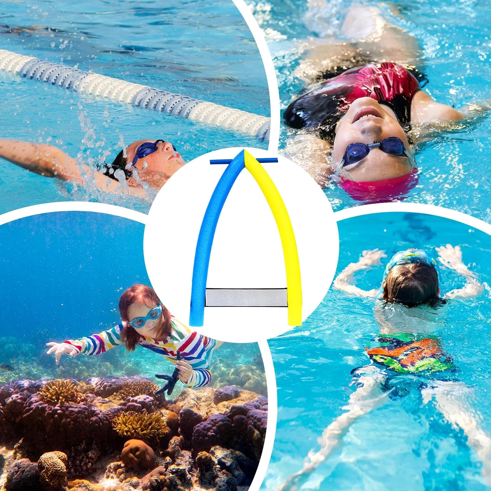 Fideos Piscina De Espuma Flotabilidad Natación Esponja Enseñanza | Fideos Churros De Piscina Flotadores De Natación De Esponja Para Enseñanza De Natación Juguetes Acuáticos Para Niños +6 Años