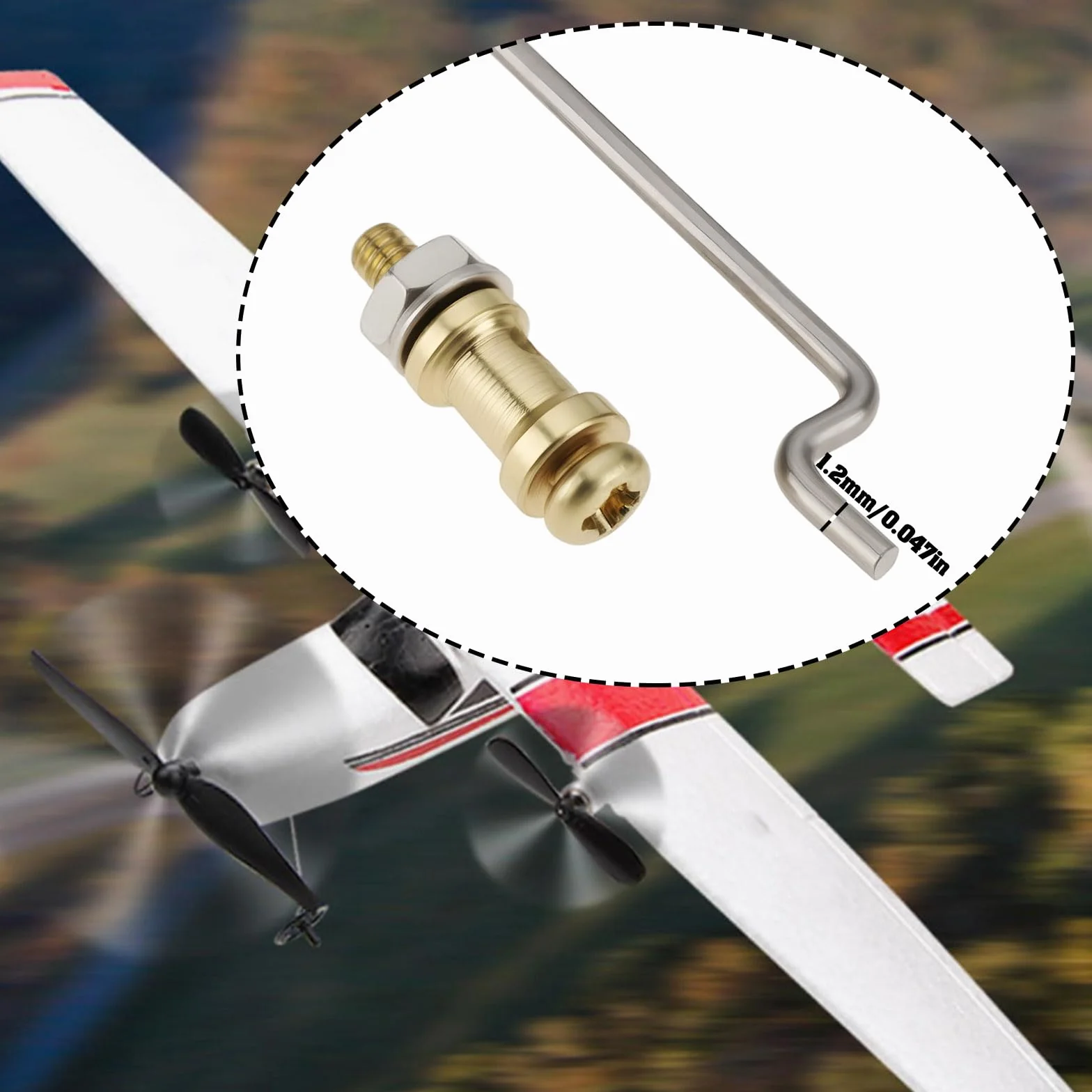 10 Juegos Kit Cuerno de Control Avión RC de ala Fija Varillas 1,2 mm x 260 mm Conector 1,3 mm Tope de Vínculo Ajustable
