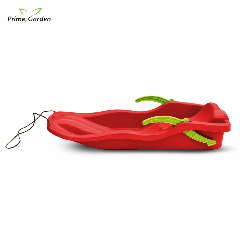 PRIMEGARDEN® Corsa - Trineo infantil con freno de mano, dirección y giro al descenso de montaña, color rojo