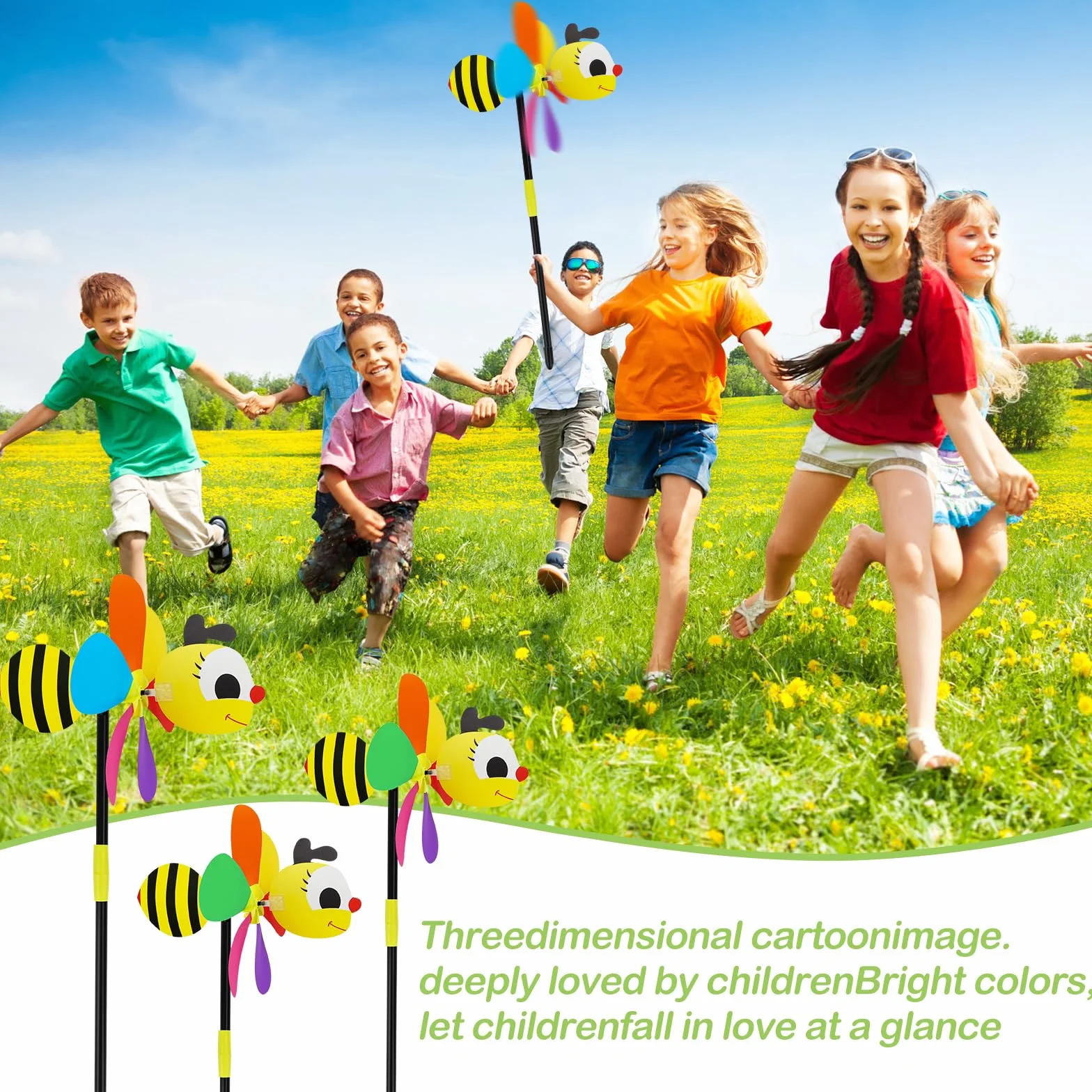 Molinillo de viento para niños, 4 piezas, molinos 3D para jardín y balcón