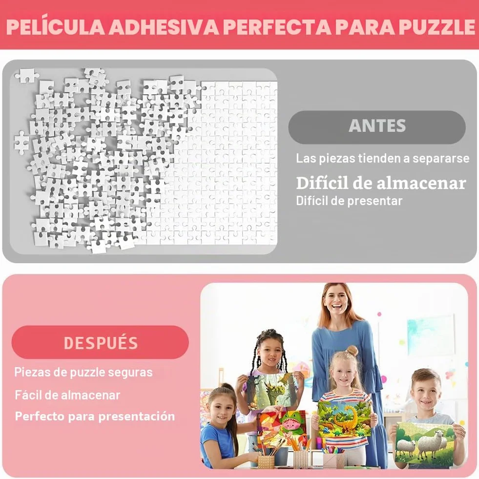 Ainiv 32PCS Hojas de Pegamento para Puzzles, Despegable Cola Transparente Papel Adhesivo, Lámina Adhesivas para Rompecabezas para Preservar 4000PCS, Lámina Accesorios Puzzle para Asegurar y Proteger