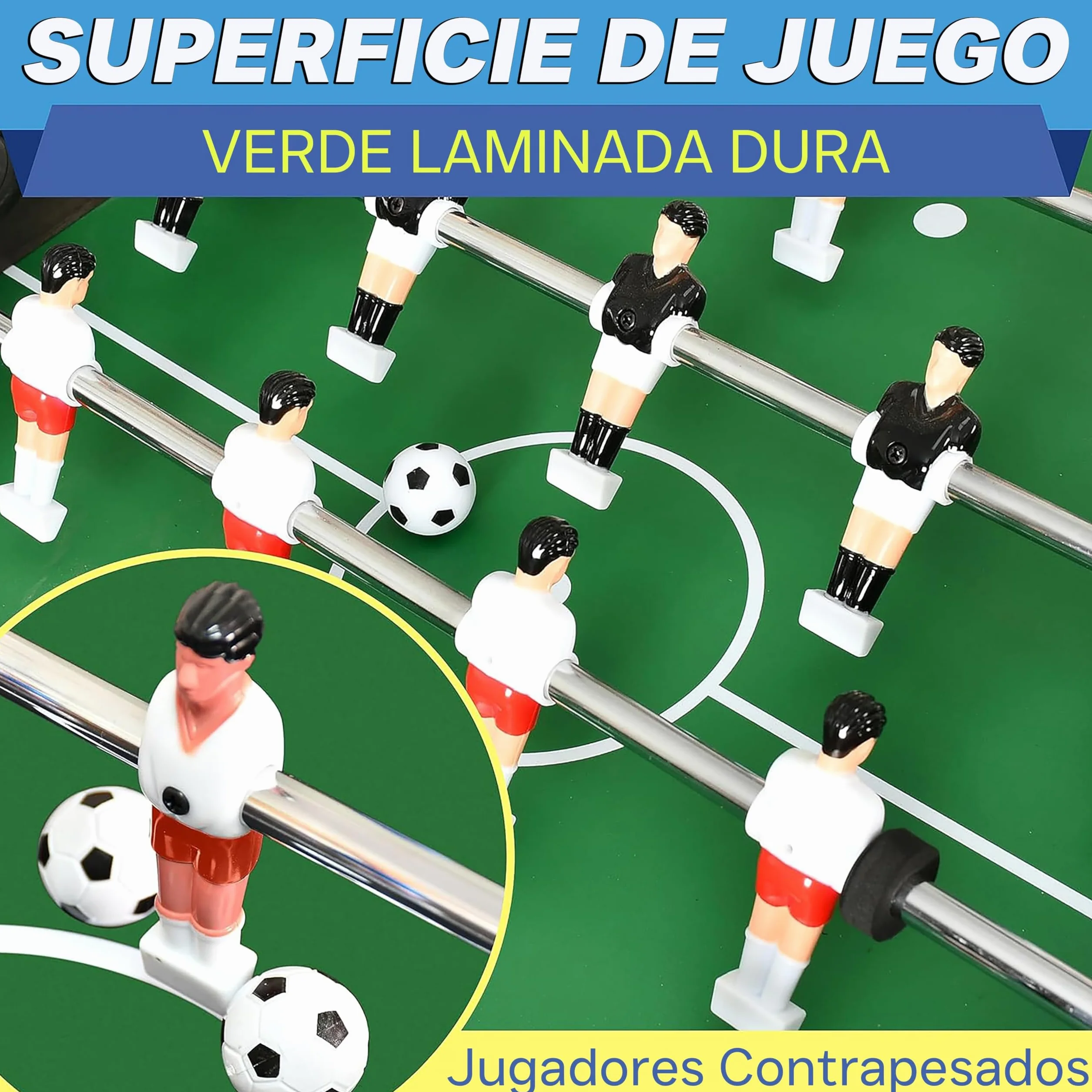 Serenelife futbolin, Tamaño competitivo de 48”, Futbol, para la casa, Sala de Juegos, Arcade