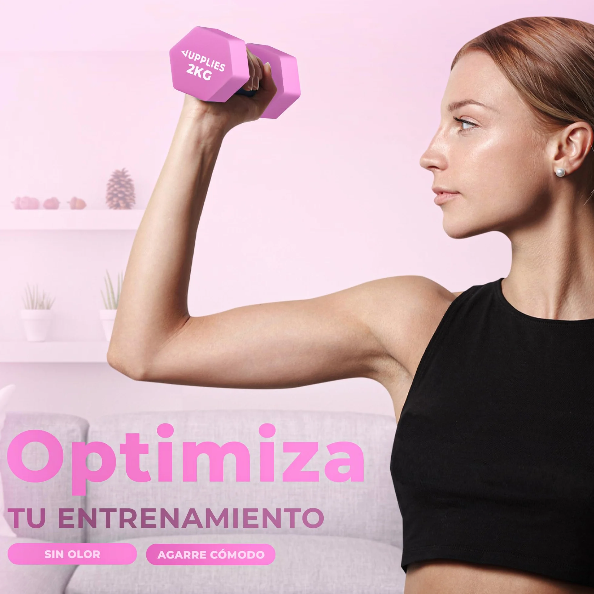 Juego de Pesas y Mancuernas de Neopreno 1Kg-10Kg (Pares) - Anti-Rodamiento y Antideslizantes - Entrenamiento en Casa