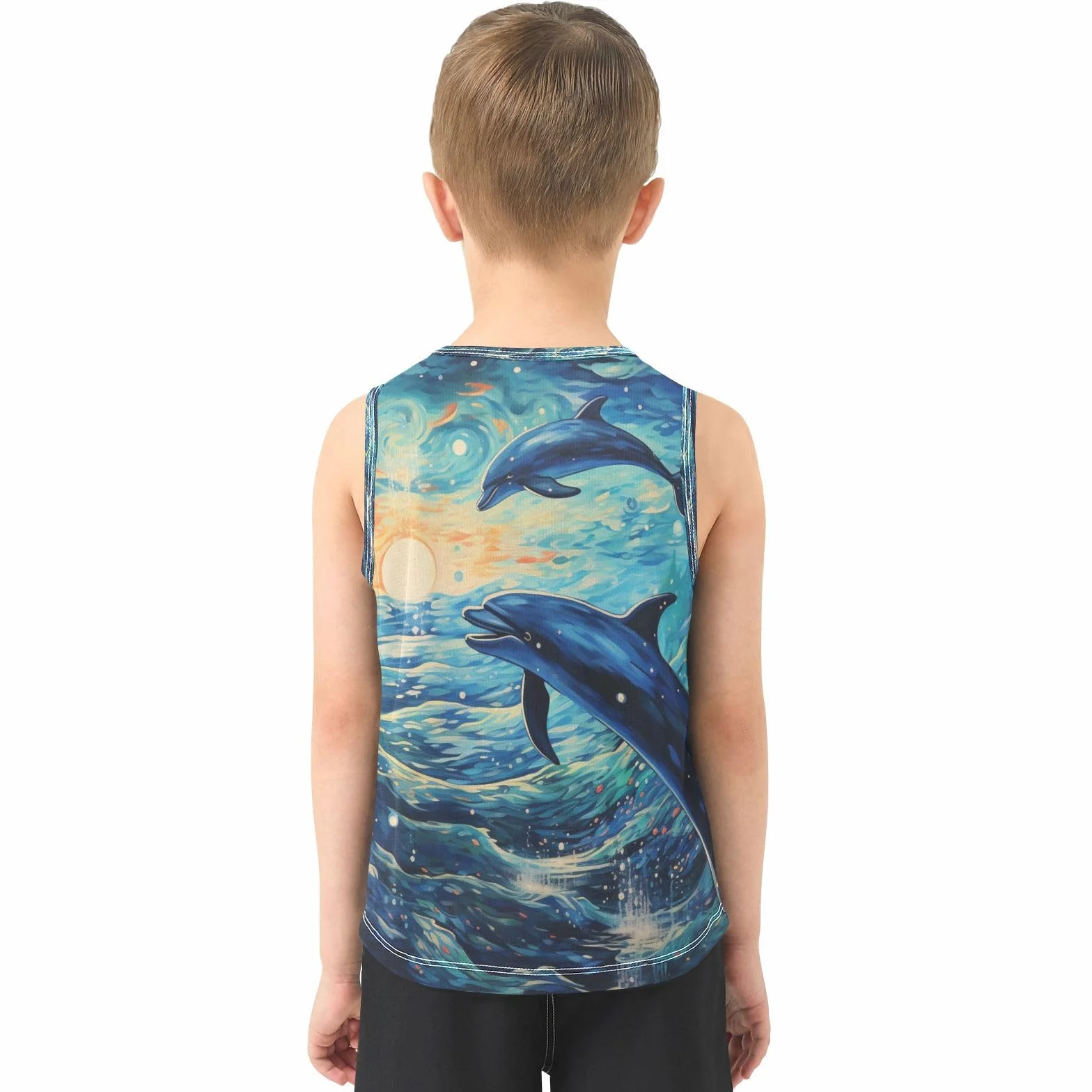 DelfíN ArtíStico Camisetas Sin Mangas Tipo Tank Top para Niños Jóvenes