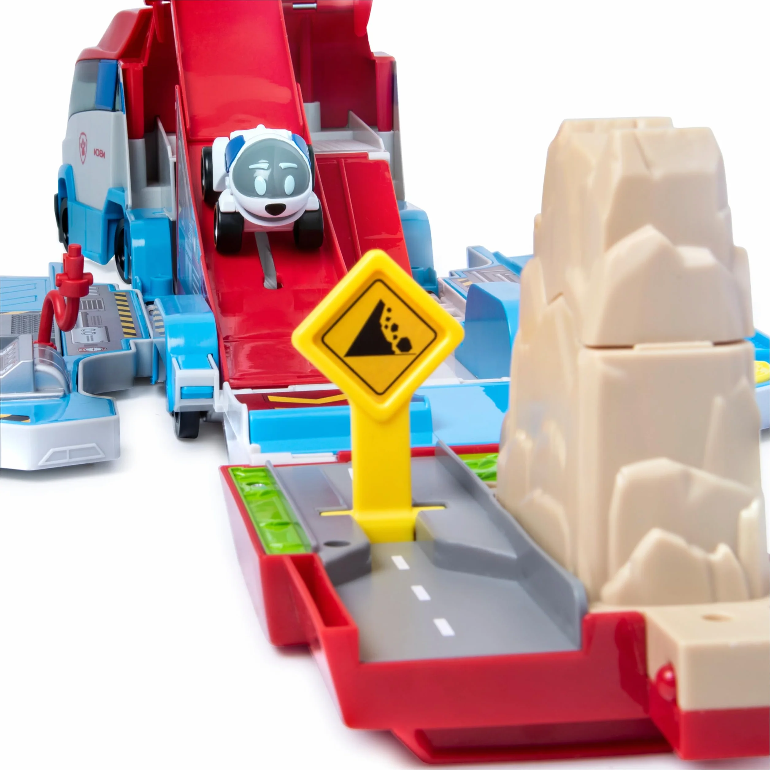 Paw Patrol Patrulla Canina - Autobús Lanzador Transportador con Conjunto de Pistas Transformables 2 en 1 para Coches True Metal Patrulla Canina Juguetes - Juguetes Niños 3 Años +