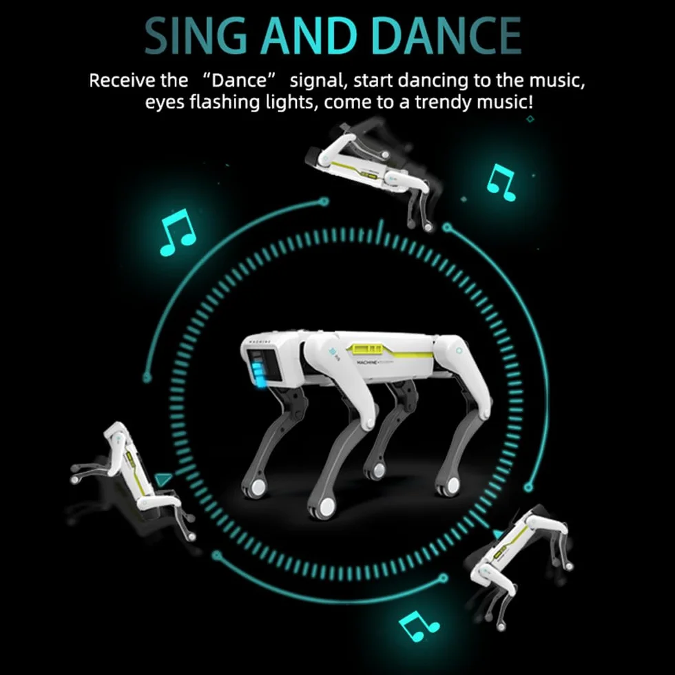 Perro robot para niños de 3 a 12 años, juguete de control remoto para perros robots, compatible con control de la aplicación, puede programar, bailar, música e interactuar