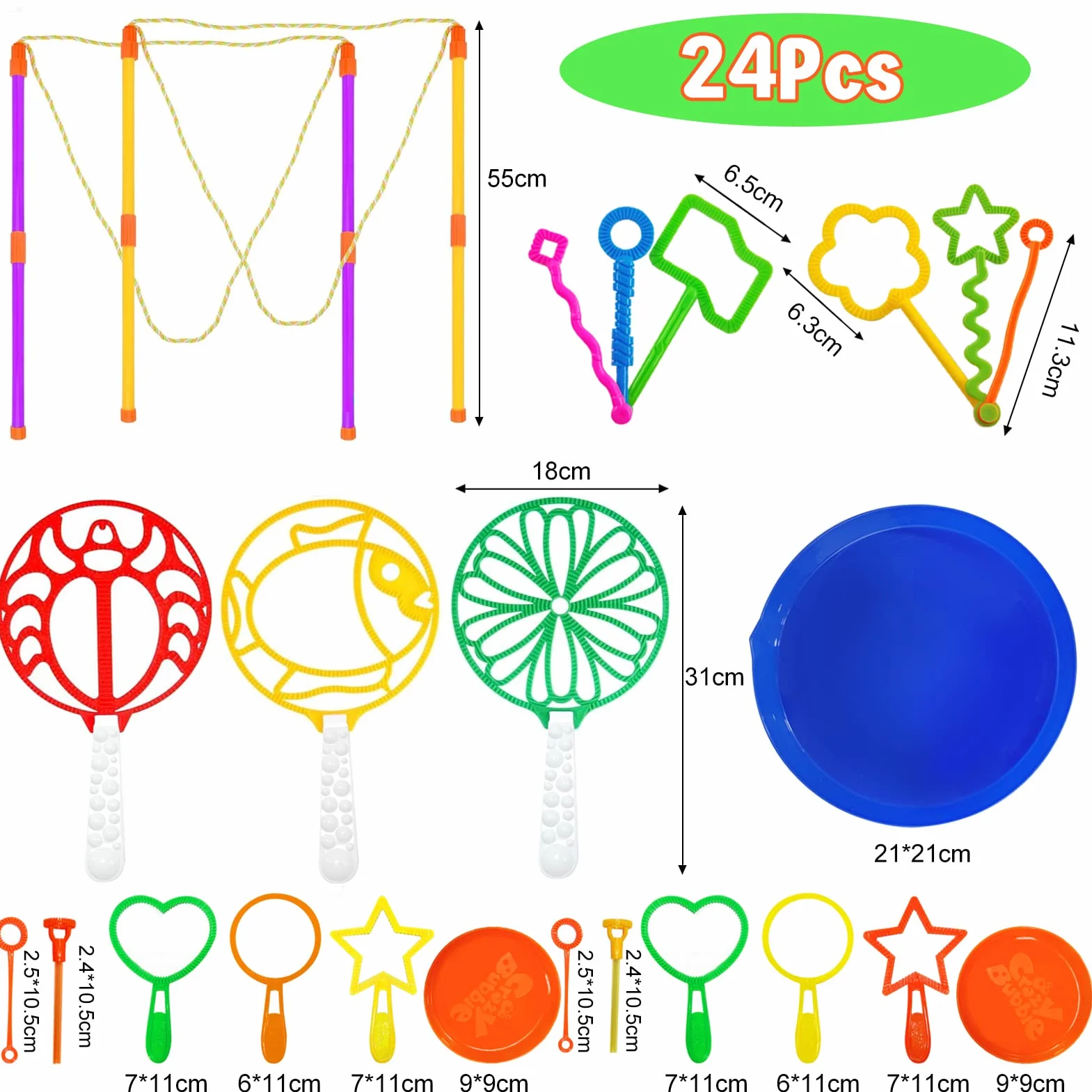 24 pcs Maquina de Burbujas,Burbujas de Jabón,Varitas de Burbujas,Burbuja Gigante Varita de Burbujas,Burbujas de Jabon Niño,Pompas de jabón Gigante,para Juegos al Aire Libre en Interiores (Amarillo)