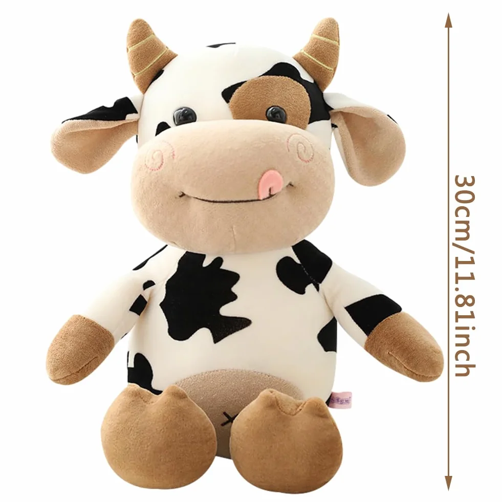 Vaca Peluche Suave De Animales Dibujos Lindo Juguete Muñeco De Juguetes Plush Pequeños para Niños Regalo De Cumpleaños 30cm