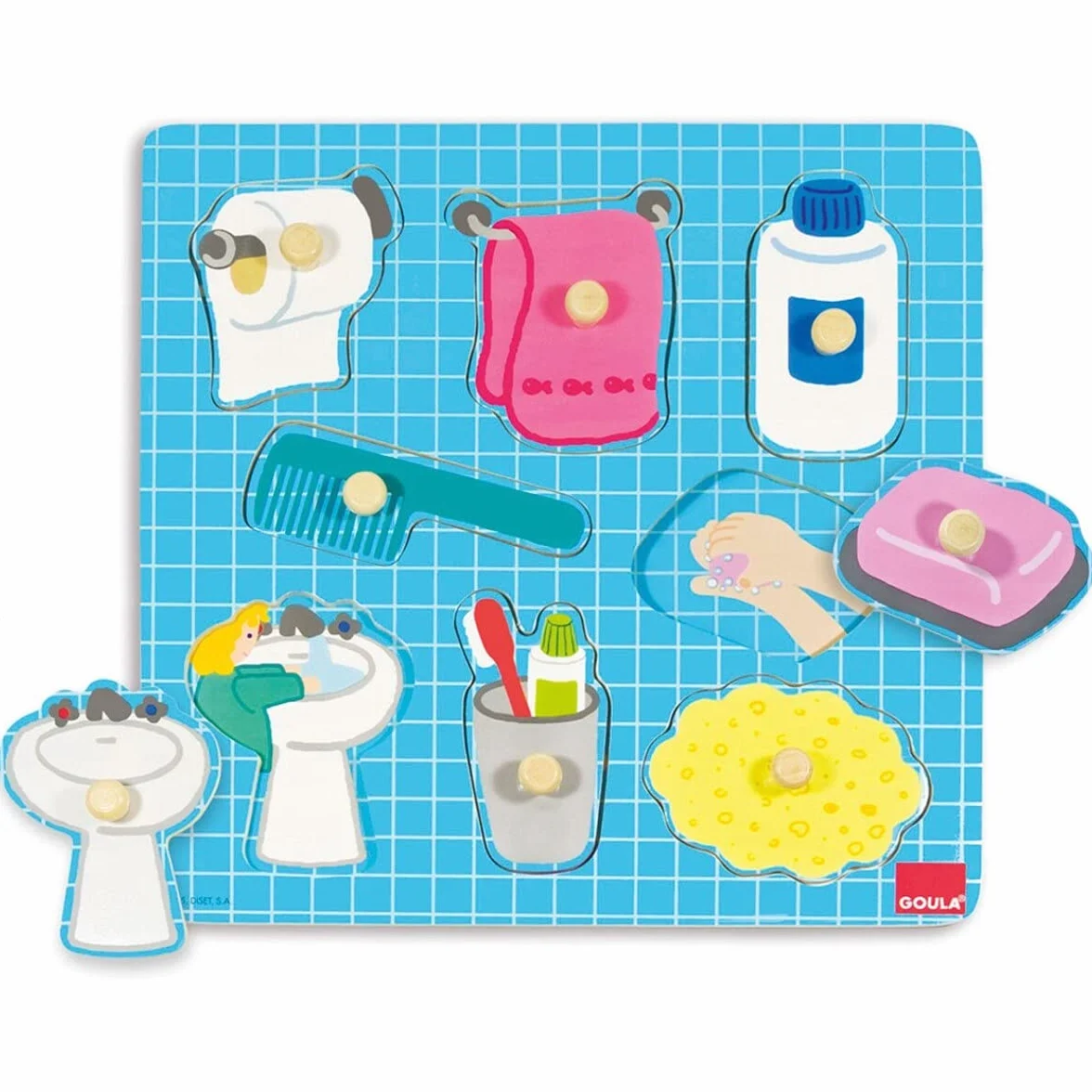 Goula Puzle baño Encajable de madera para niños 2 años