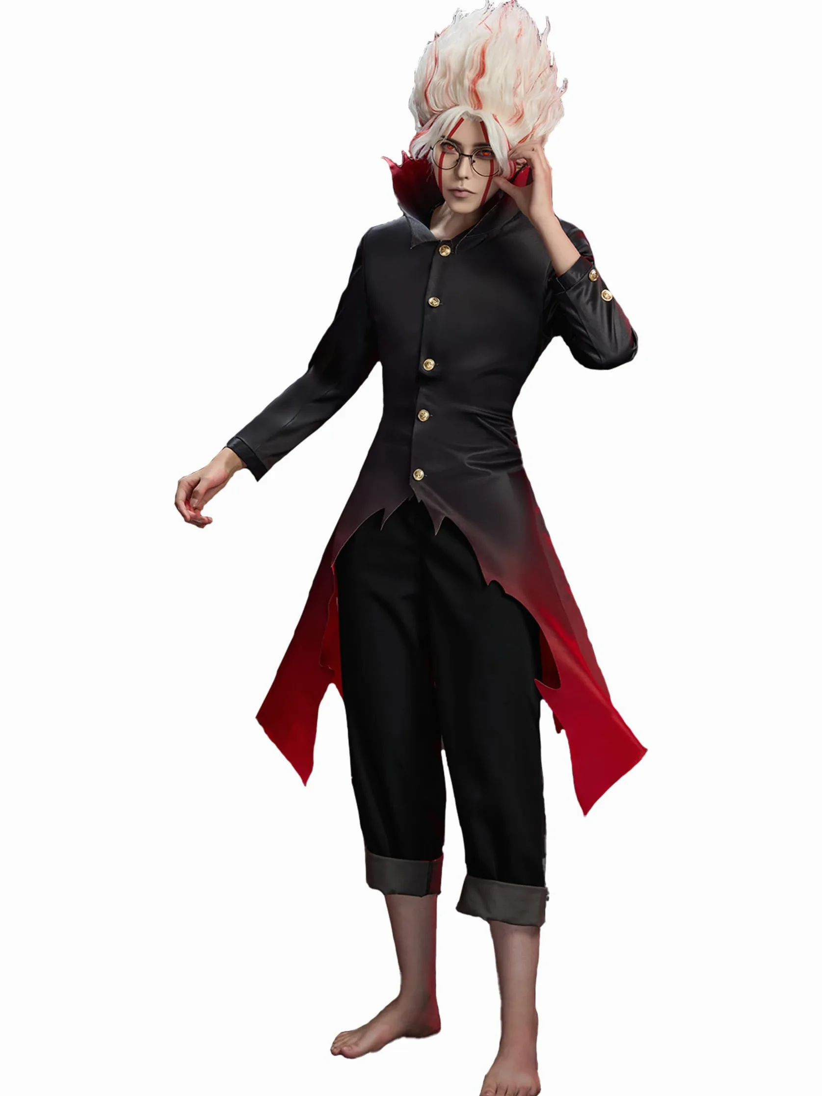 Cosplay.fm Disfraz de anime para hombre, uniforme y pantalones con cinturón