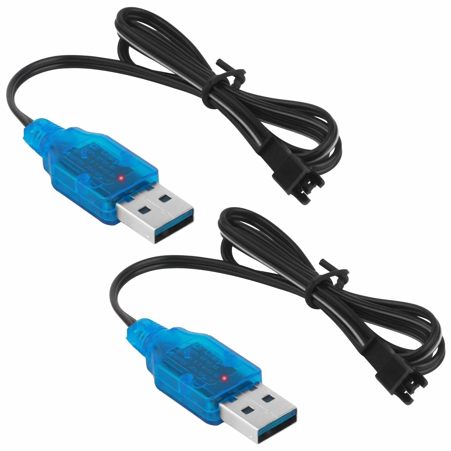 2 Unidades De Cable De Carga USB De 3,7 V con Conector SM-2P, Cable De Carga USB para Baterías NI-MH RC Universal para Baterías LiPo Compatible con Coches RC Barcos Drones