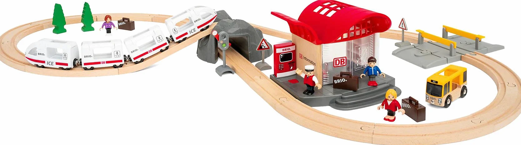 Set BRIO Deutsche Bahn Ice Set 33940 de World, con vías, estación y Tren, Estilo DB,