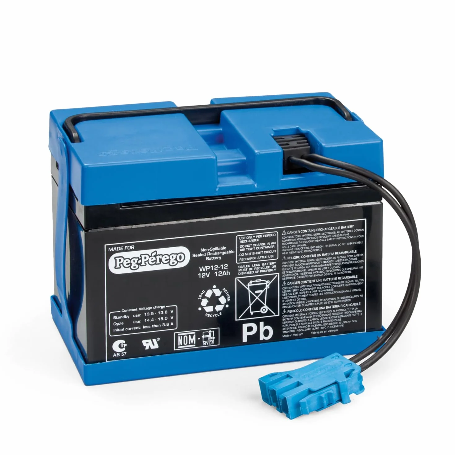 PEG Batería 12V 12Ah Recargable para Vehículos Eléctricos Peg Perego