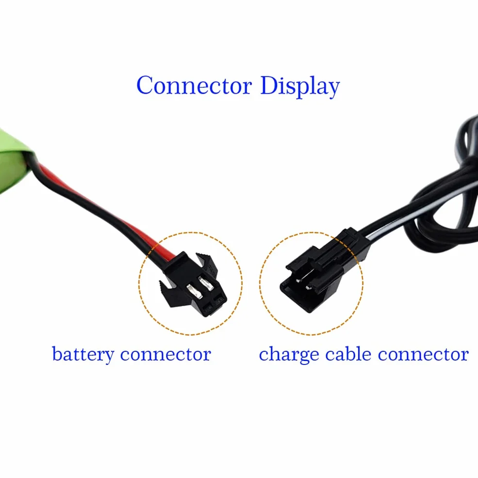 Batería Recargable NiMH AA, Batería 4.8V 2400mAh RC con Cable de Carga USB para Juguetes de Control Remoto,vehículos Todoterreno y vehículos de Escalada