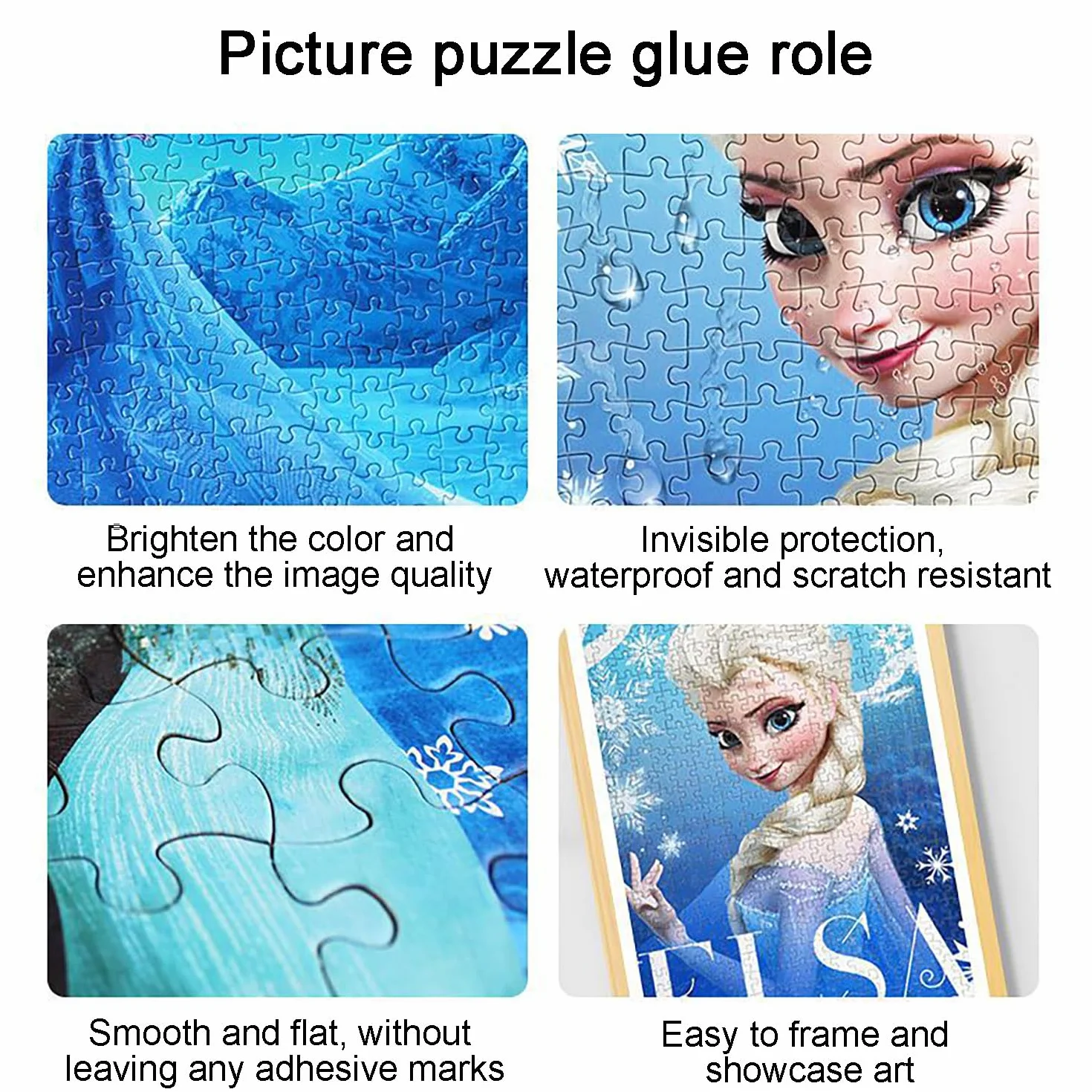 Pegamento para Manualidades 120 ML,Puzzle Glue Transparente con Aplicador Adecuado para Fijar y Colgar Puzzles, Secado Rápido, 120ml