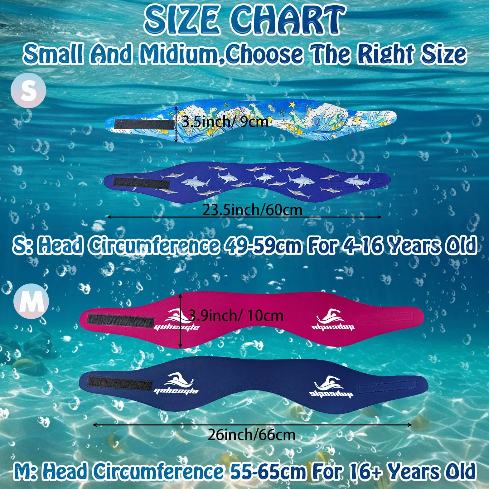 Diadema de Natación Impermeable, 2 Pares Tapones Oídos con Banda Neopreno Ajustable Antideslizante para Nadar Surf Bucear