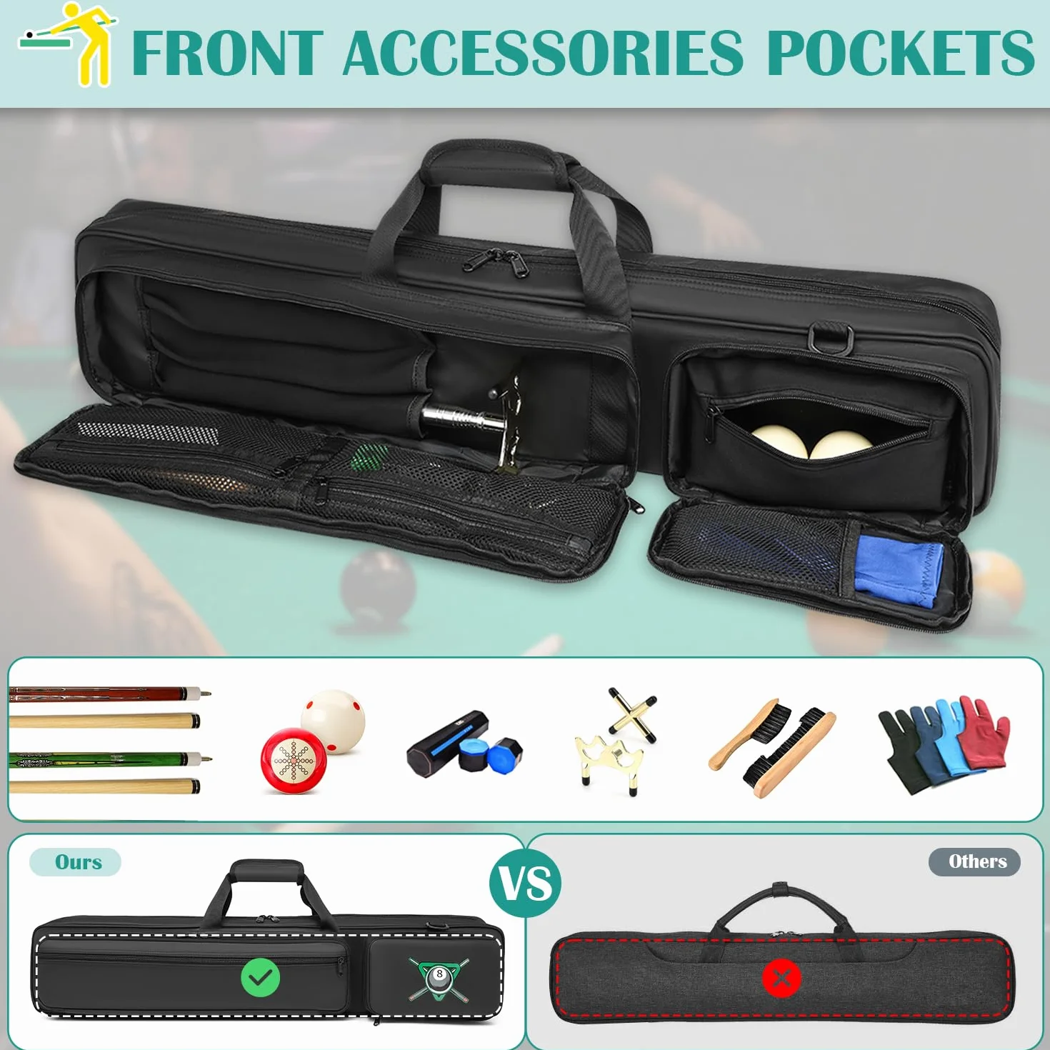Bolsas para taco de billar impermeable 4 piezas