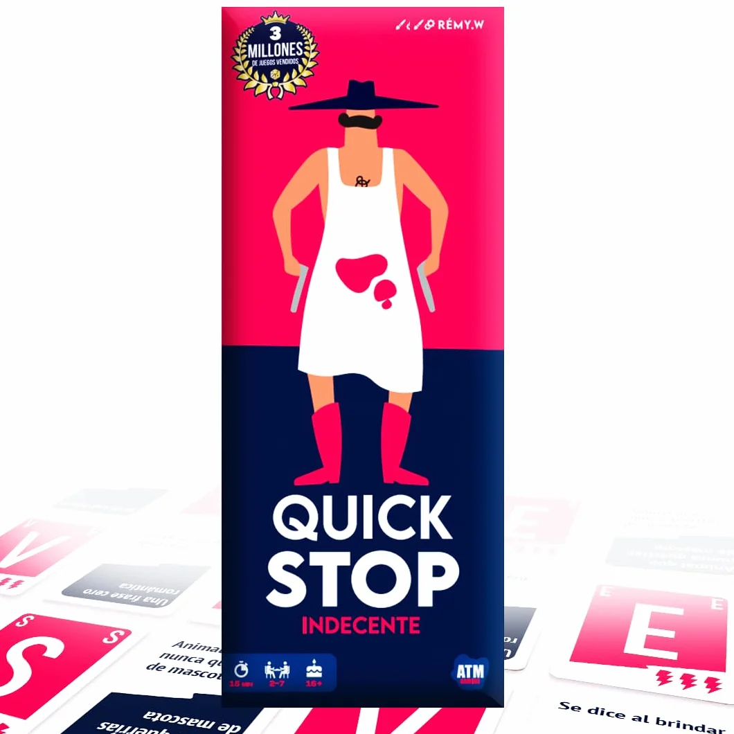 QuickStop - Juegos de Mesa para Adultos y Familia +16 - Dinámico, Rápido y Atrevido - De 2 a 7 Jugadores - Juego de Fiesta para Amigos - Español